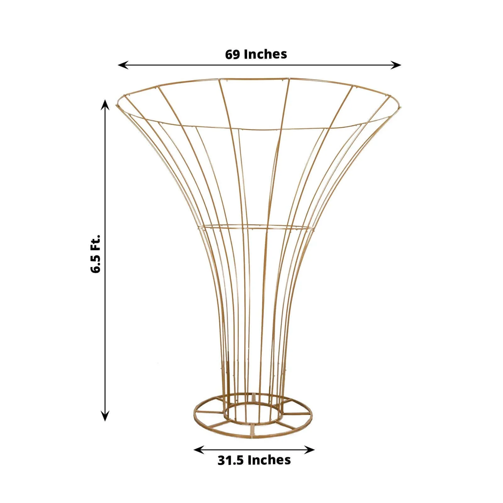 Gold Floor Standing Blossom Metal Tree Flower Frame, Wedding Floral Display Stand - 6.5ft - Image 3