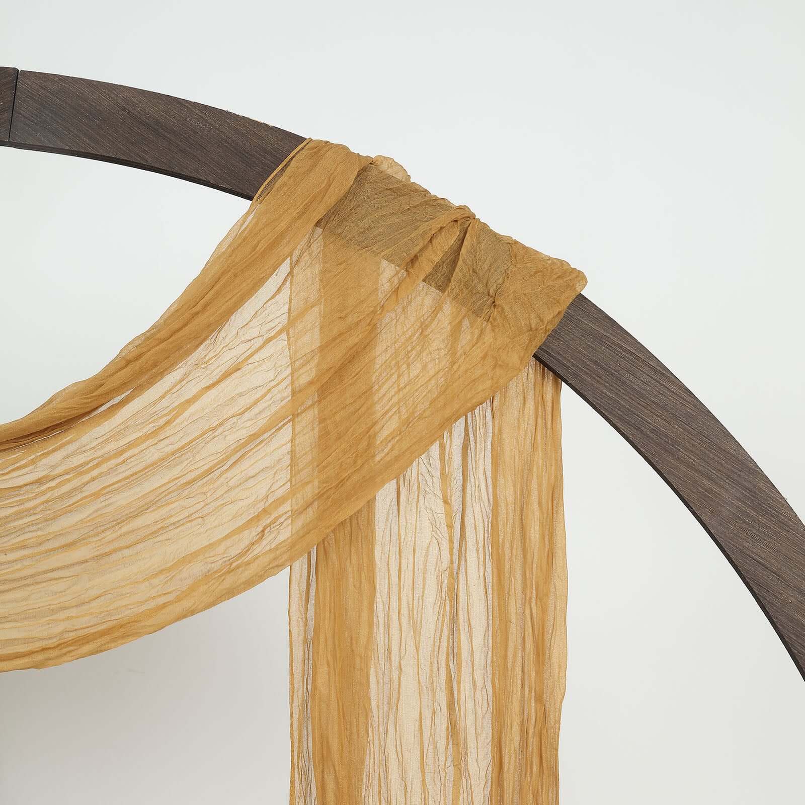 Gold Gauze Cheesecloth Draping Fabric Wedding Arch Decorations, Window Scarf Valance Drapes, Boho Arbor Long Curtain Panel 20ft - Image 11