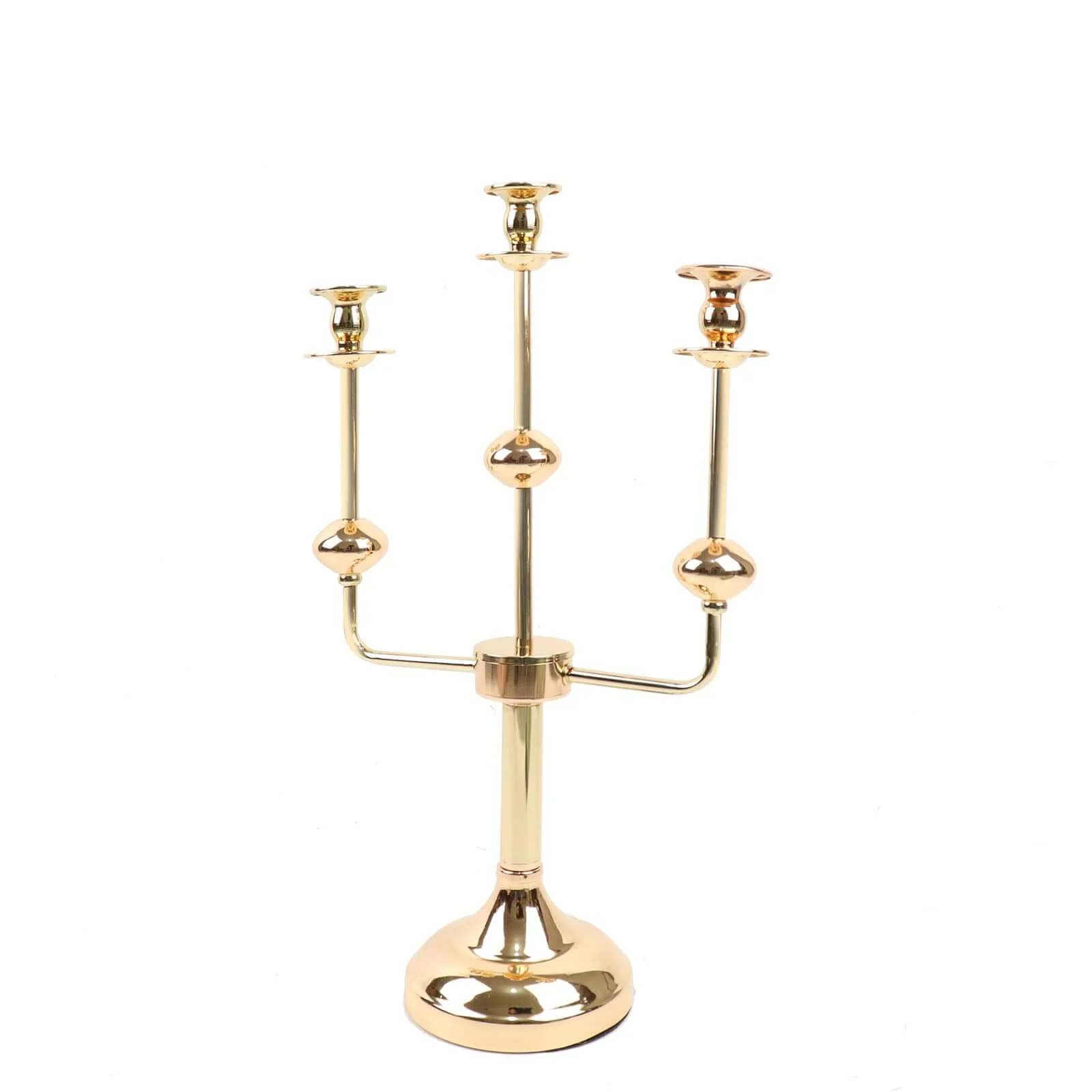 Gold Metal 3-Arm Candle Holder Table Centerpiece 20" Candelabra - Taper Candlestick Stand - Image 7
