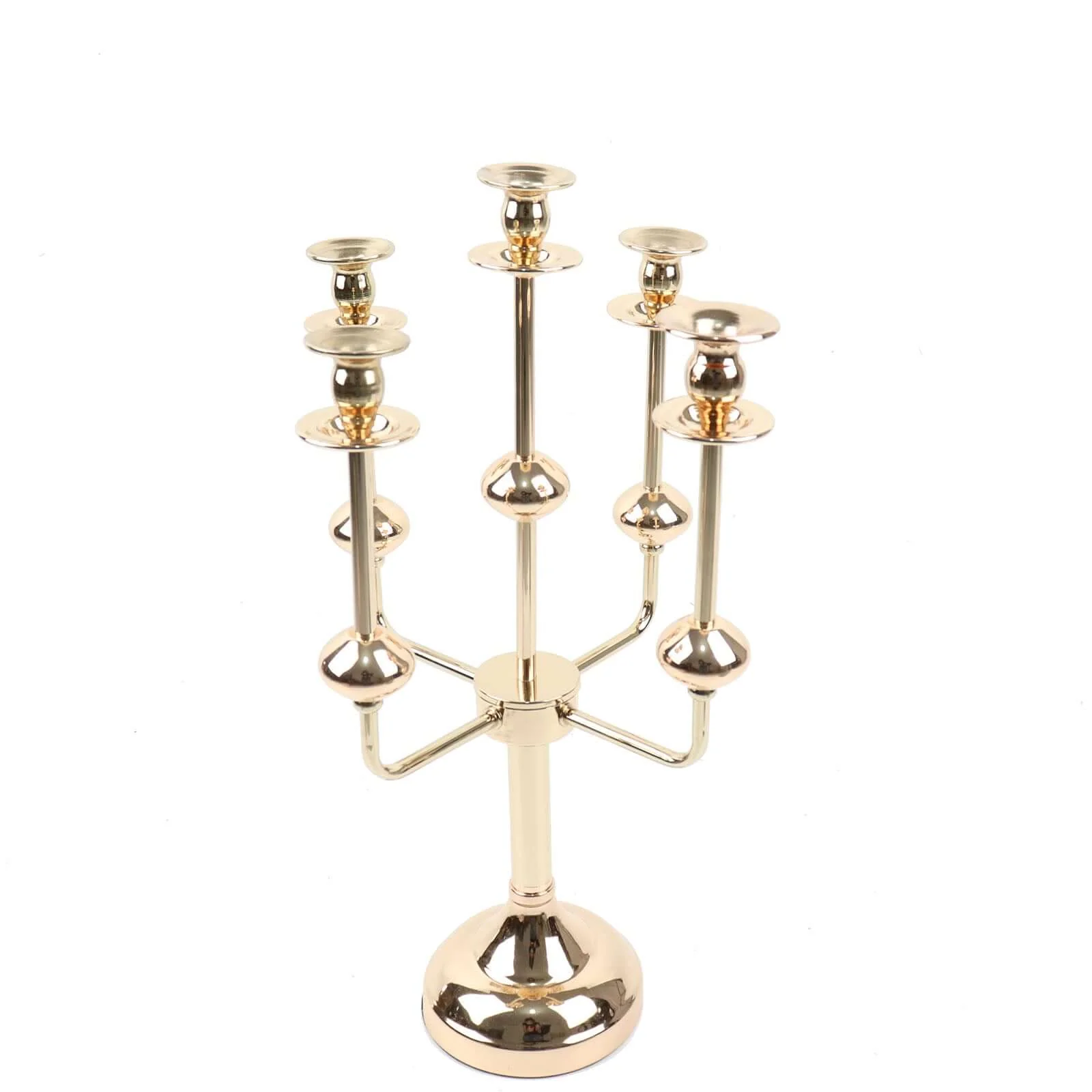 Gold Metal 5-Arm Candle Holder Table Centerpiece 20" Candelabra - Taper Candlestick Stand - Image 7