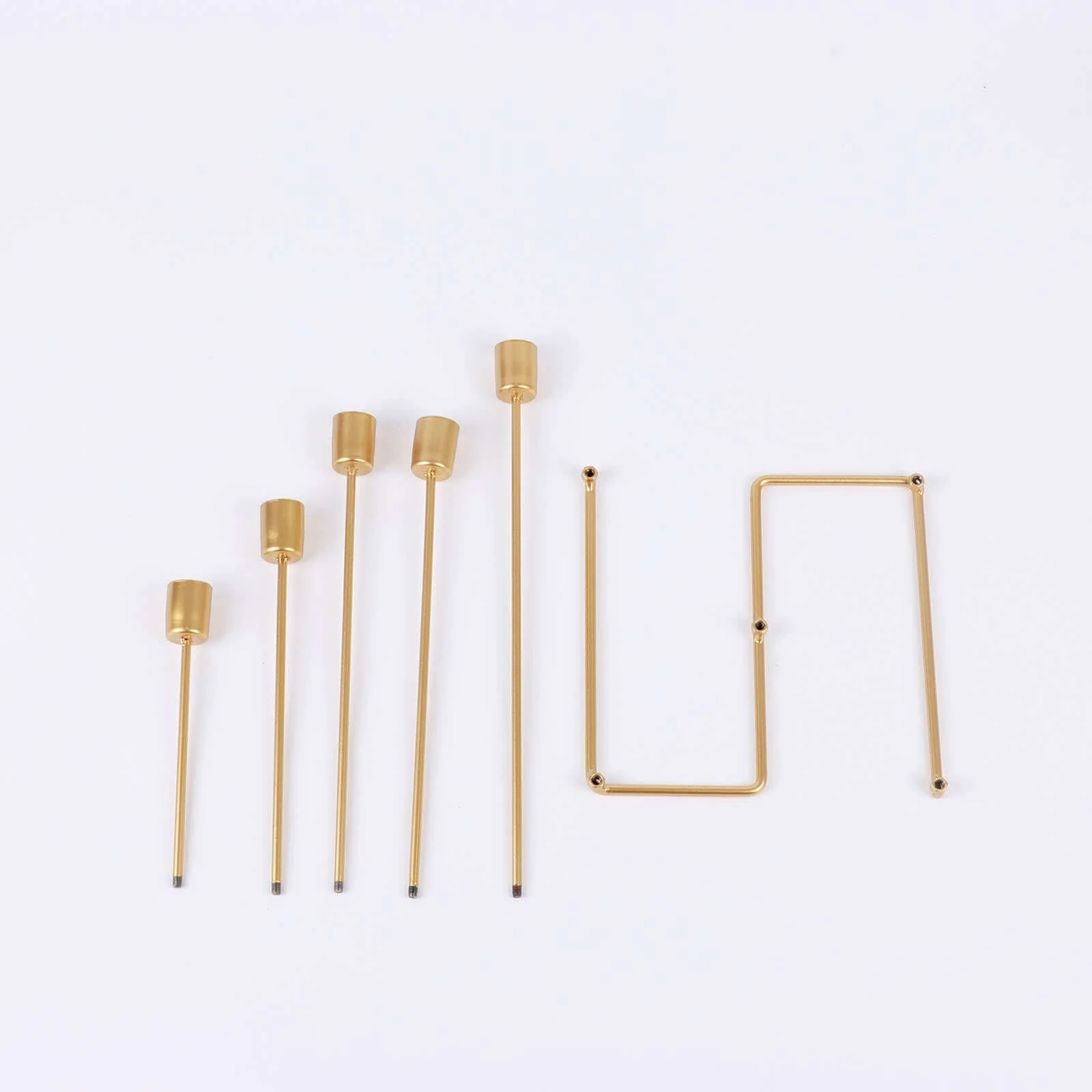 Gold Metal 5-Arm Taper Candle Holder 12", Geometric Candelabra Design - Perfect for Weddings and Party Tables - Image 13