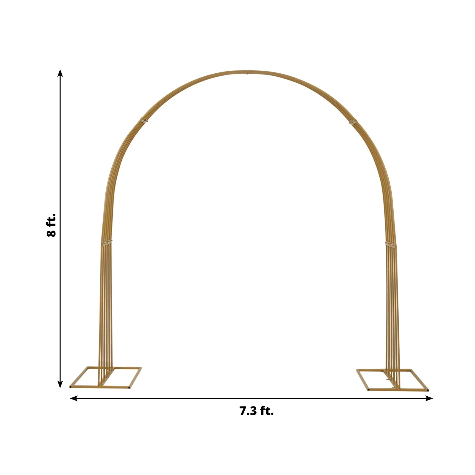 Gold Metal Dome Wedding Arch, Heavy-Duty Backdrop Stand 3D Floral Balloon Frame - 8ft - Image 3