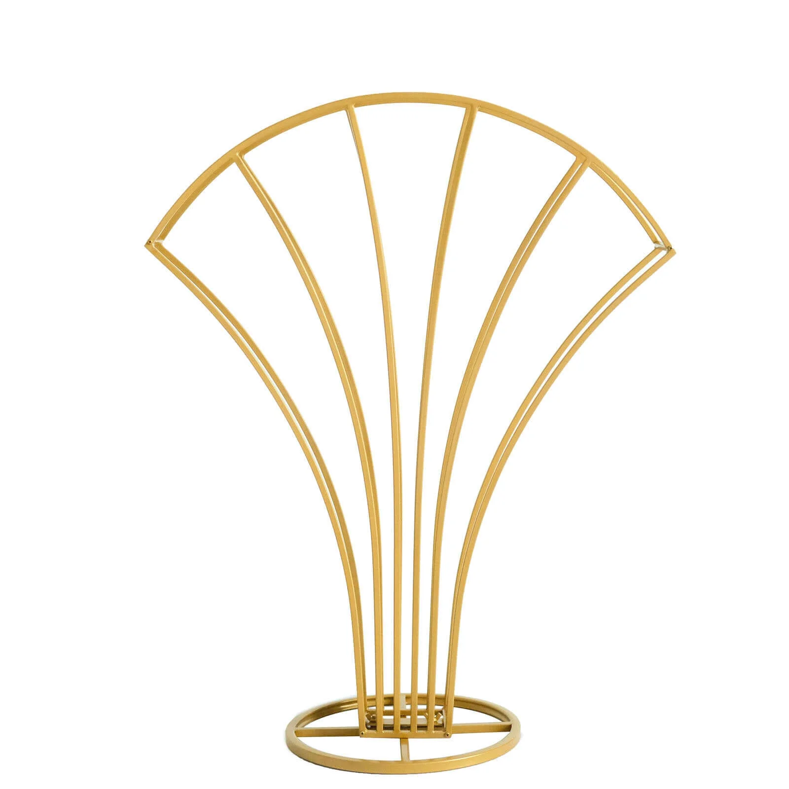 Gold Metal Flower Frame Table Centerpiece 32" Scalloped Fan Shape Design - Wedding Floral Display Stand - Image 6
