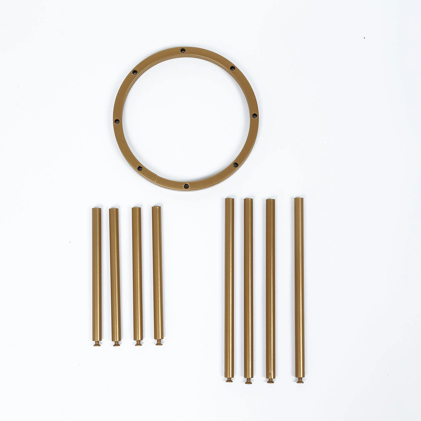Gold Metal Flower Vase Centerpiece 10" 8-Tubes Minimalist Round Base Design - Single Stem Bud Vase for Floral Arrangements - Image 8