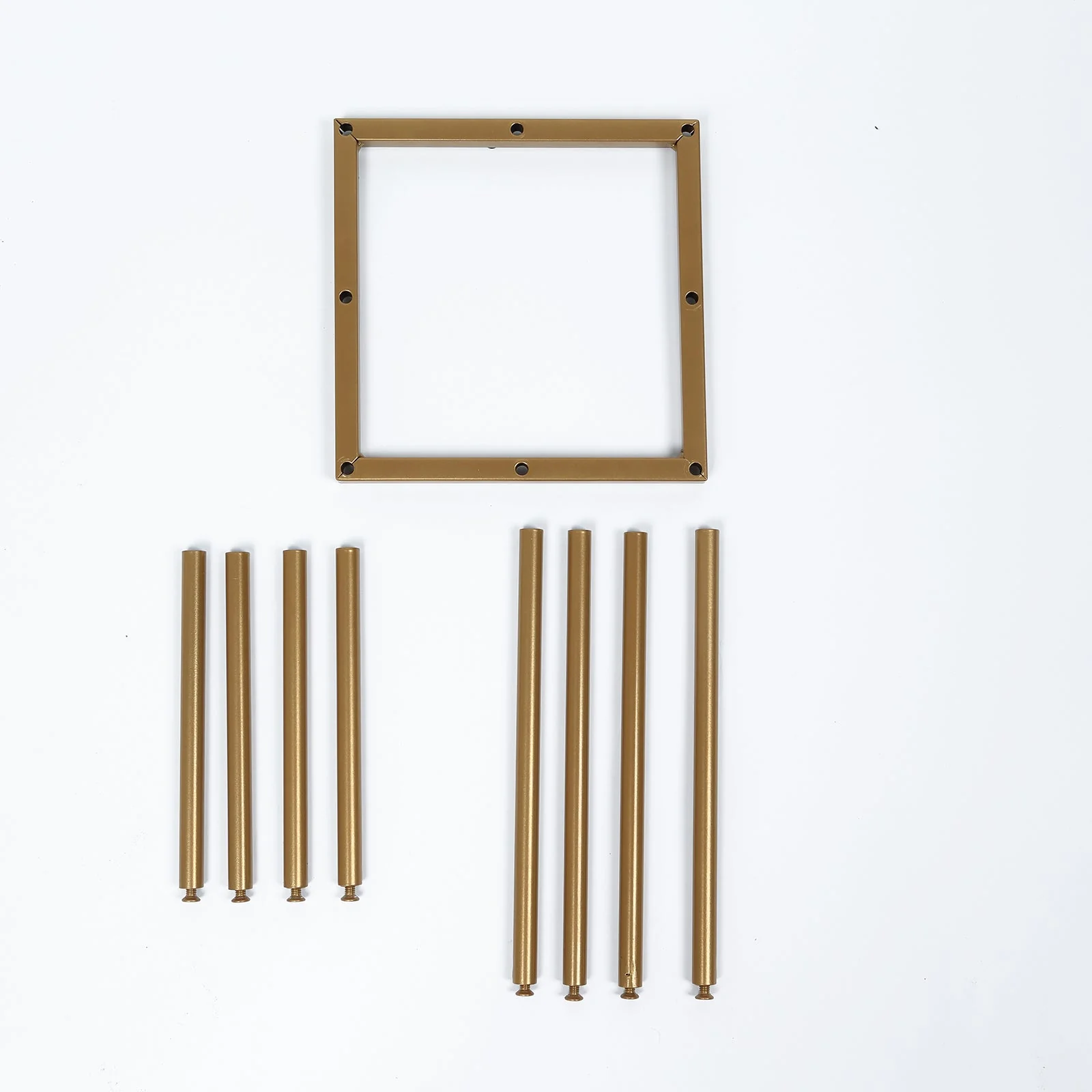 Gold Metal Flower Vase Centerpiece 10" 8-Tubes Minimalist Square Base Design - Single Stem Bud Vase for Floral Arrangements - Image 8