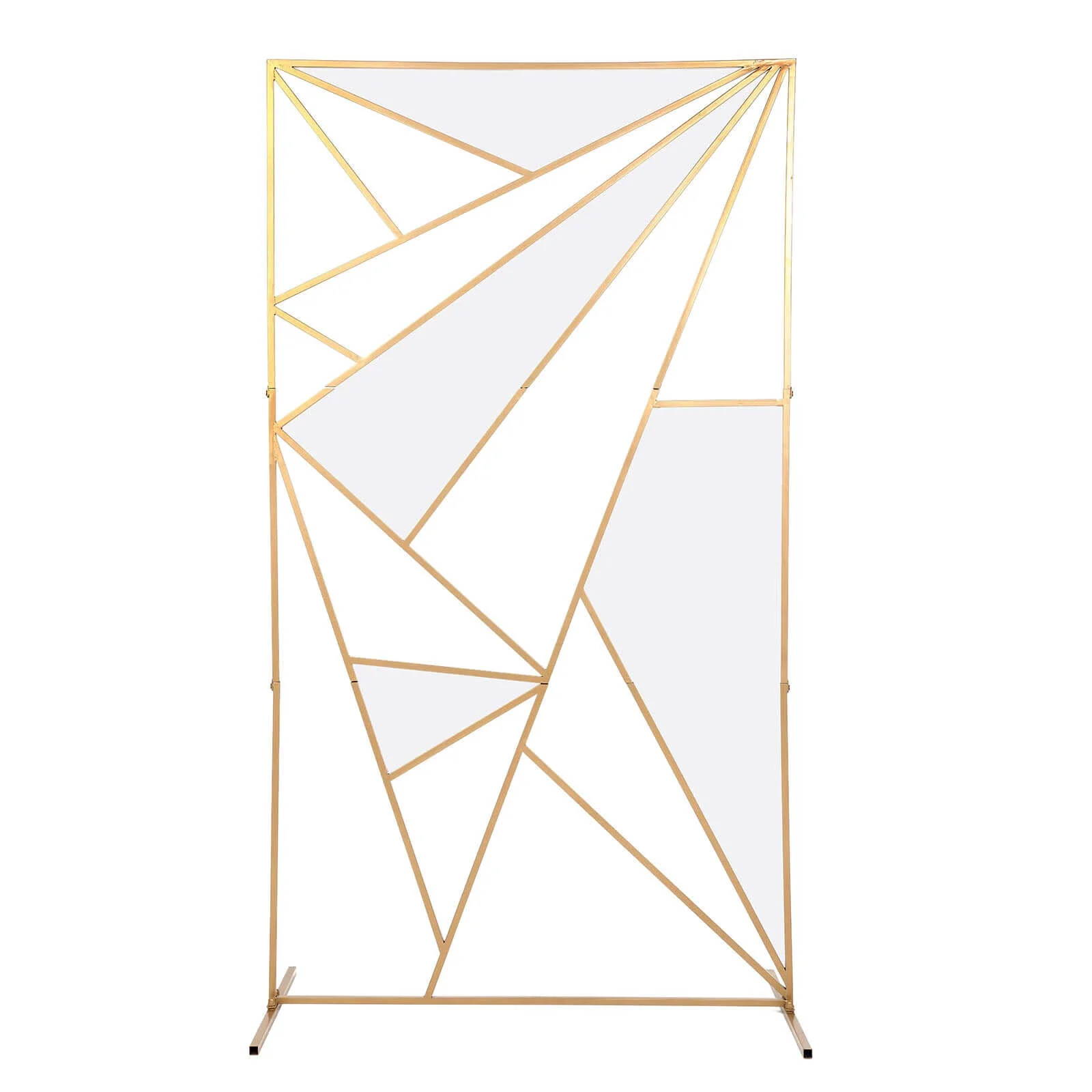 Gold Metal Rectangular Geometric Wedding Backdrop Floor Stand, Flower Frame Prop Stand With Cloudy Film Insert 6ft Tall - Image 7