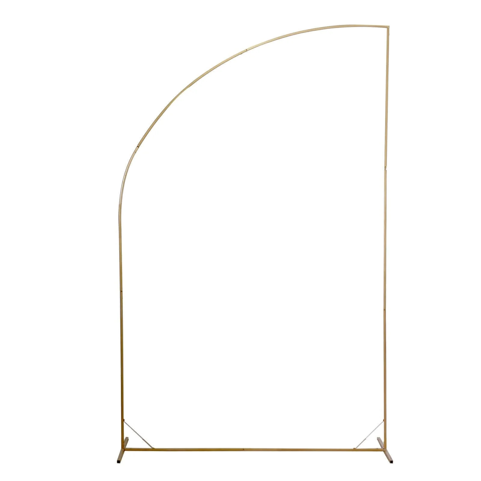 Gold Metal Wedding Arch Chiara Backdrop Stand, Half Moon Floral Frame Arbor Display - 8ft - Image 8
