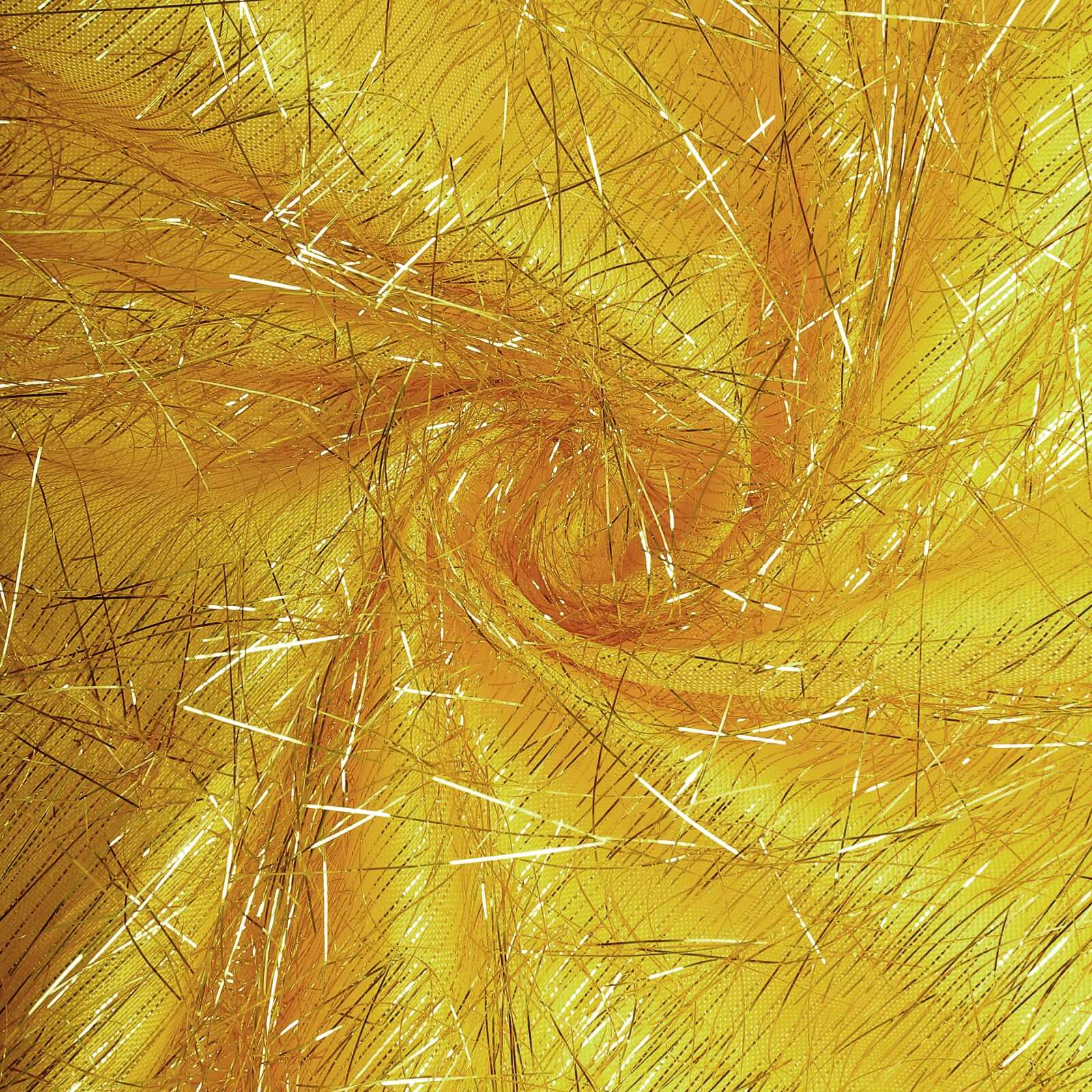 Gold Metallic Fringe Shag Photo Backdrop Drape Curtain, Shimmery Tinsel Polyester Event Divider Panel 8ft - Image 9
