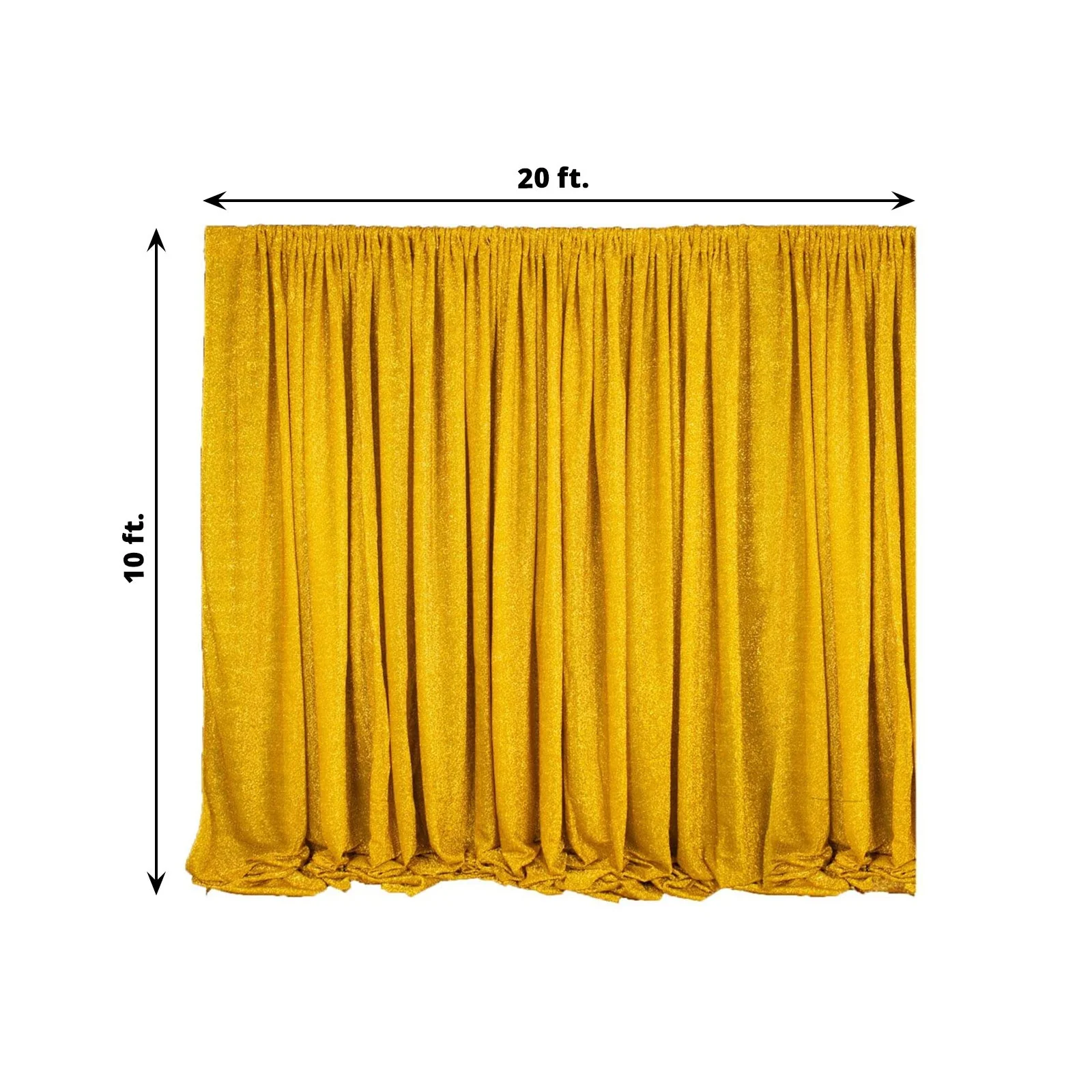 Gold Metallic Shimmer Tinsel Backdrop Drape Curtain, Event Background Divider Panel - 20ftx10ft - Image 3