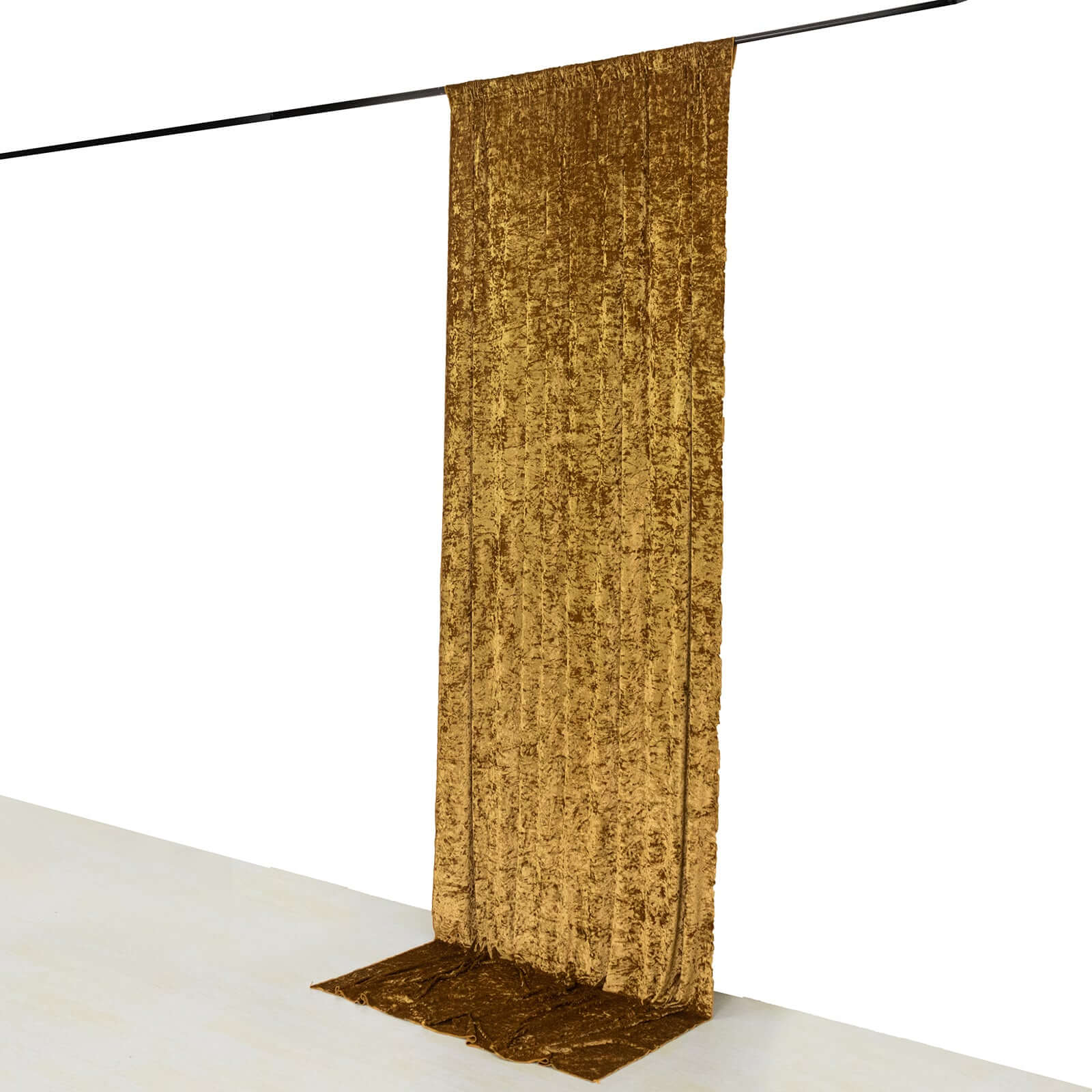 Crushed Velvet Backdrop Curtain – Gold 5ft x 12ft Event Drape with Rod Pocket, Privacy Panel for Photo Booths & Events - Image 10