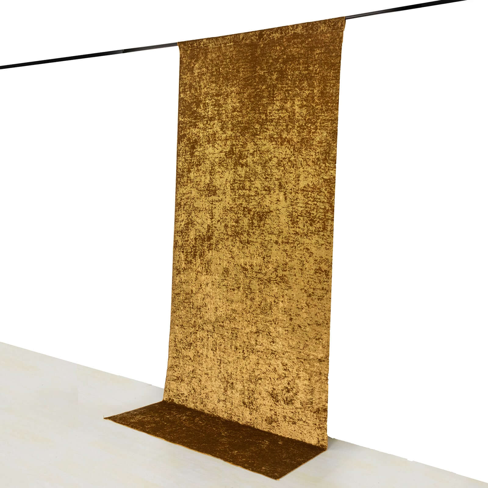 Crushed Velvet Backdrop Curtain – Gold 5ft x 12ft Event Drape with Rod Pocket, Privacy Panel for Photo Booths & Events - Image 7
