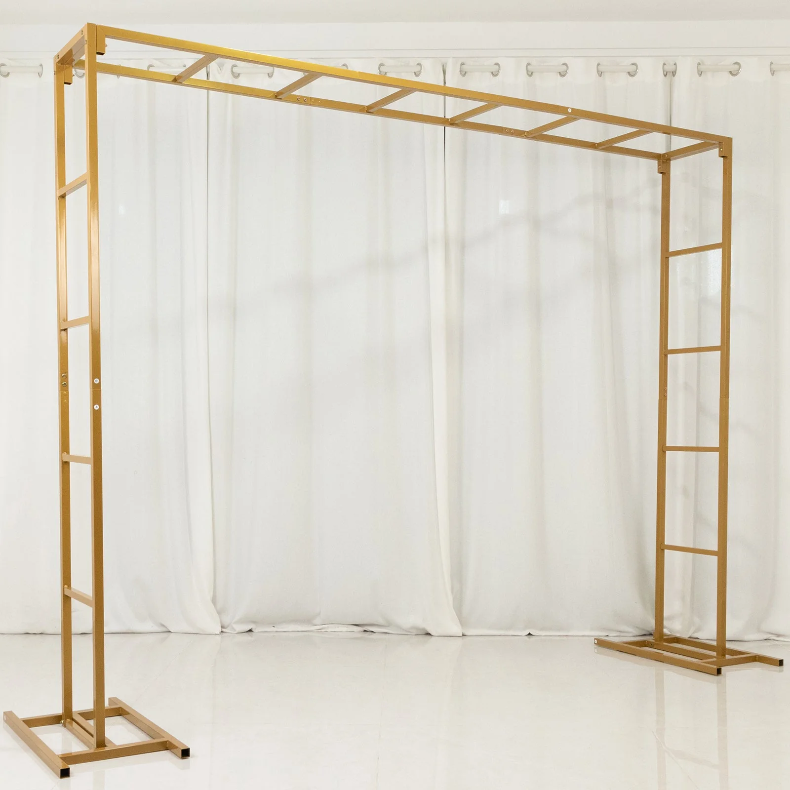 Gold Rectangular Arbor - Freestanding 6' High Over the Table Stand, Backdrop Stand with Double Frame for Floral Balloon Décor - 6ftx8ft - Image 2