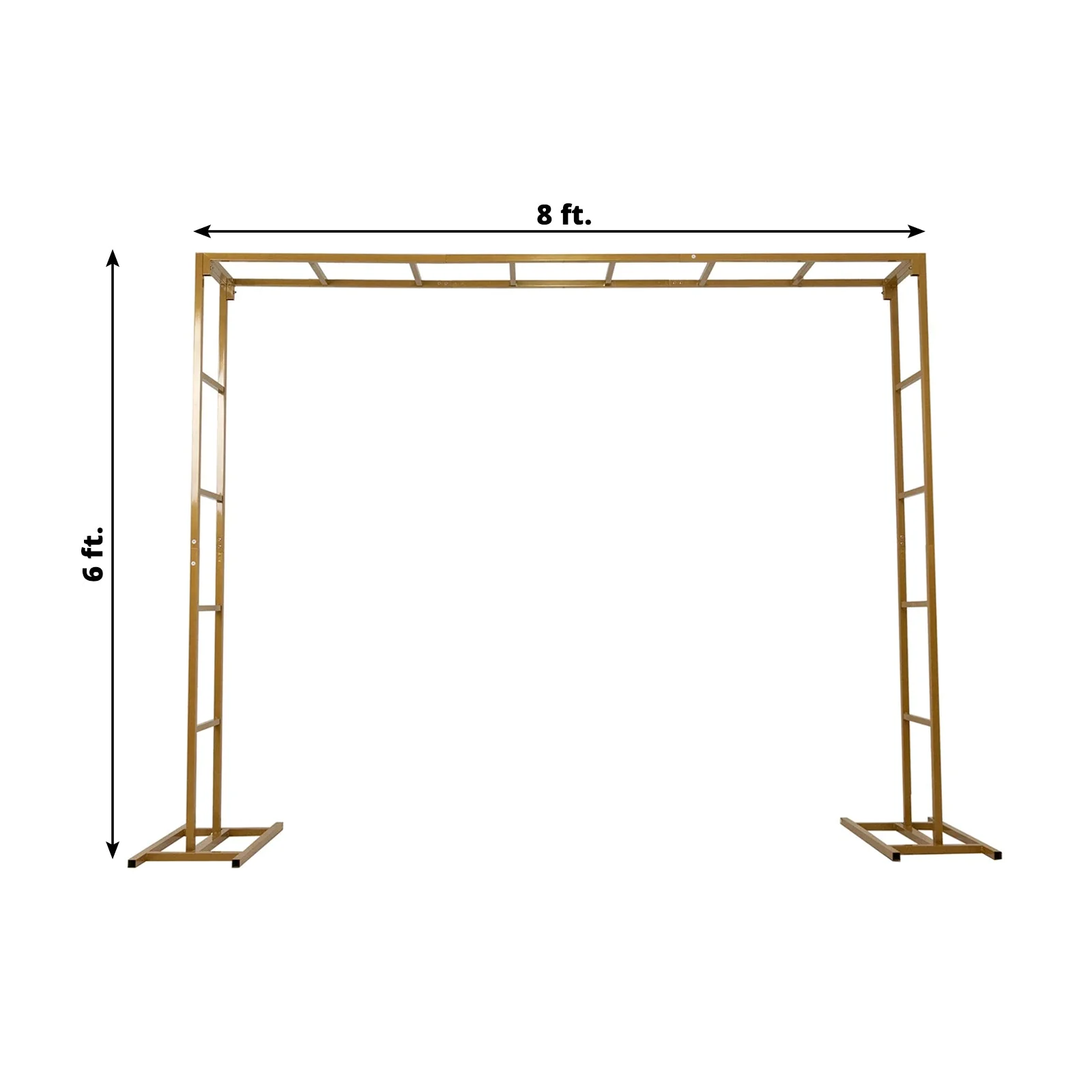 Gold Rectangular Arbor - Freestanding 6' High Over the Table Stand, Backdrop Stand with Double Frame for Floral Balloon Décor - 6ftx8ft - Image 3