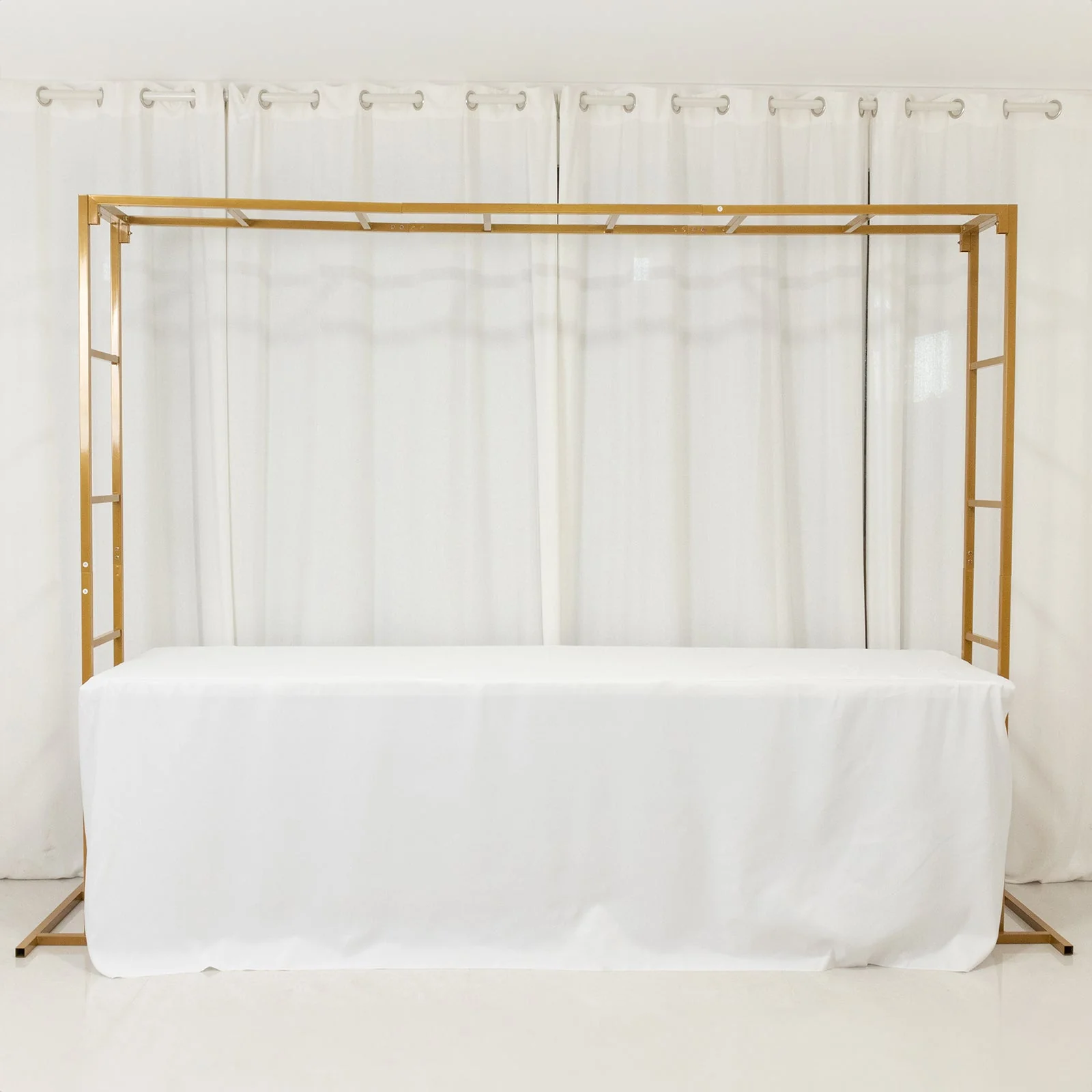 Gold Rectangular Arbor - Freestanding 6' High Over the Table Stand, Backdrop Stand with Double Frame for Floral Balloon Décor - 6ftx8ft - Image 9