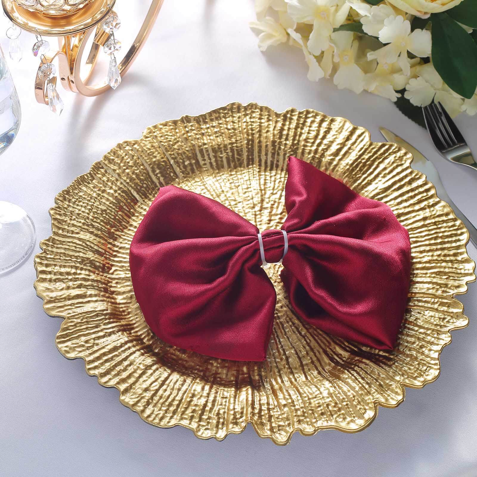 6-Pack Acrylic Plastic Charger Plates 13" Round Gold Reef Design - Decorative Dinner Charger Tableware - Image 2