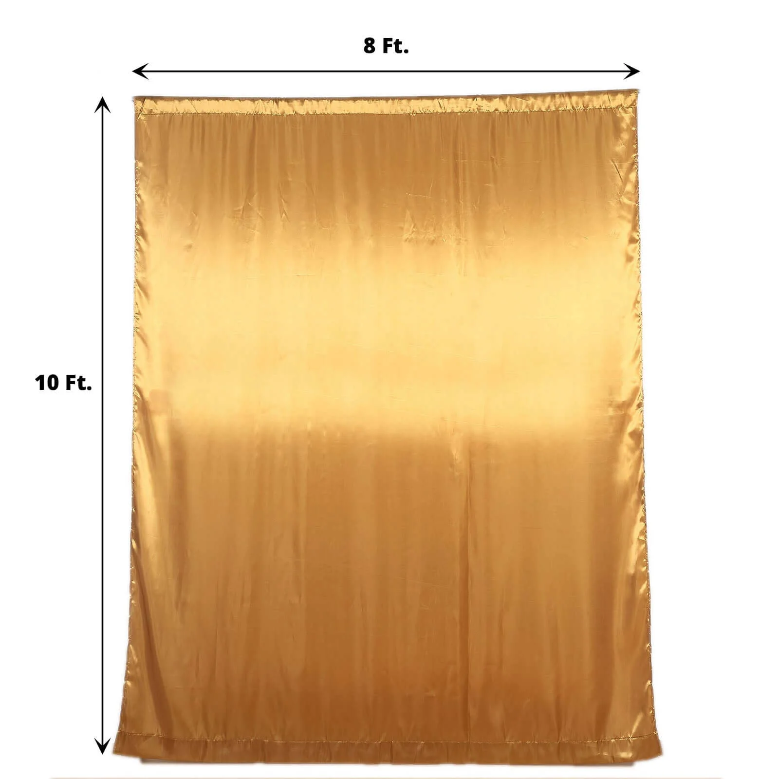 Gold Satin Backdrop Drape Curtain, Photo Booth Event Divider Panel - 8ftx10ft - Image 3