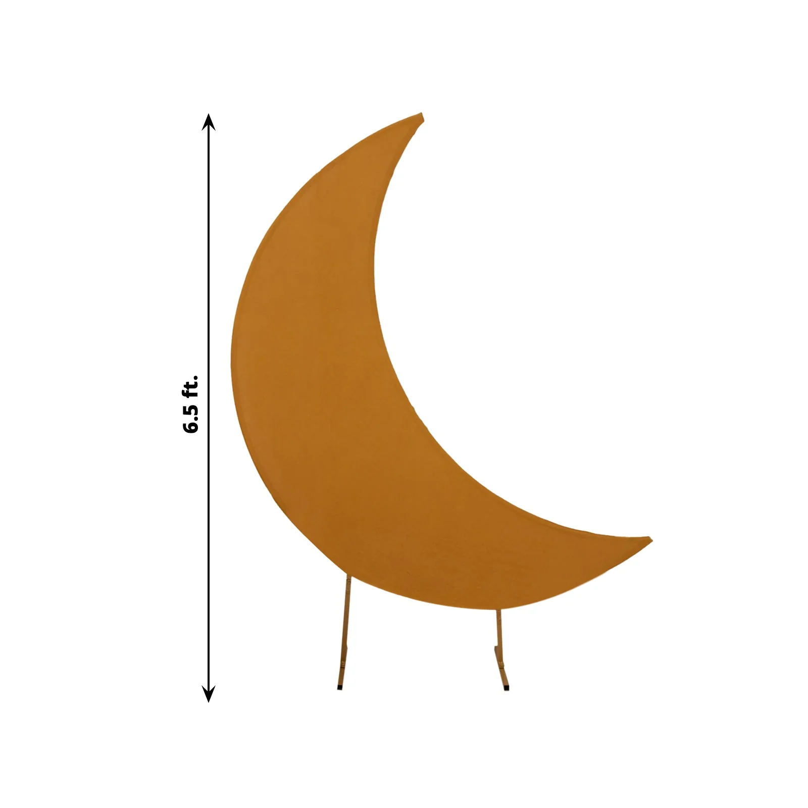 Gold Spandex Crescent Moon Wedding Arch Cover, Custom Stretch Fitted Chiara Backdrop Stand Cover - 6.5ft - Image 2