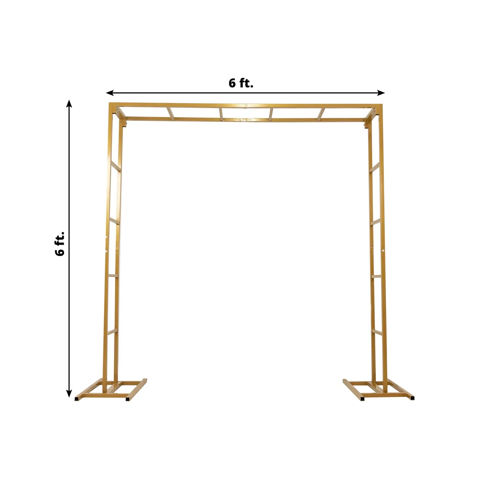 Gold Square Arbor - Freestanding 6' High Over the Table Stand, Backdrop Stand with Double Frame for Floral Balloon Décor - 6ftx6ft - Image 3