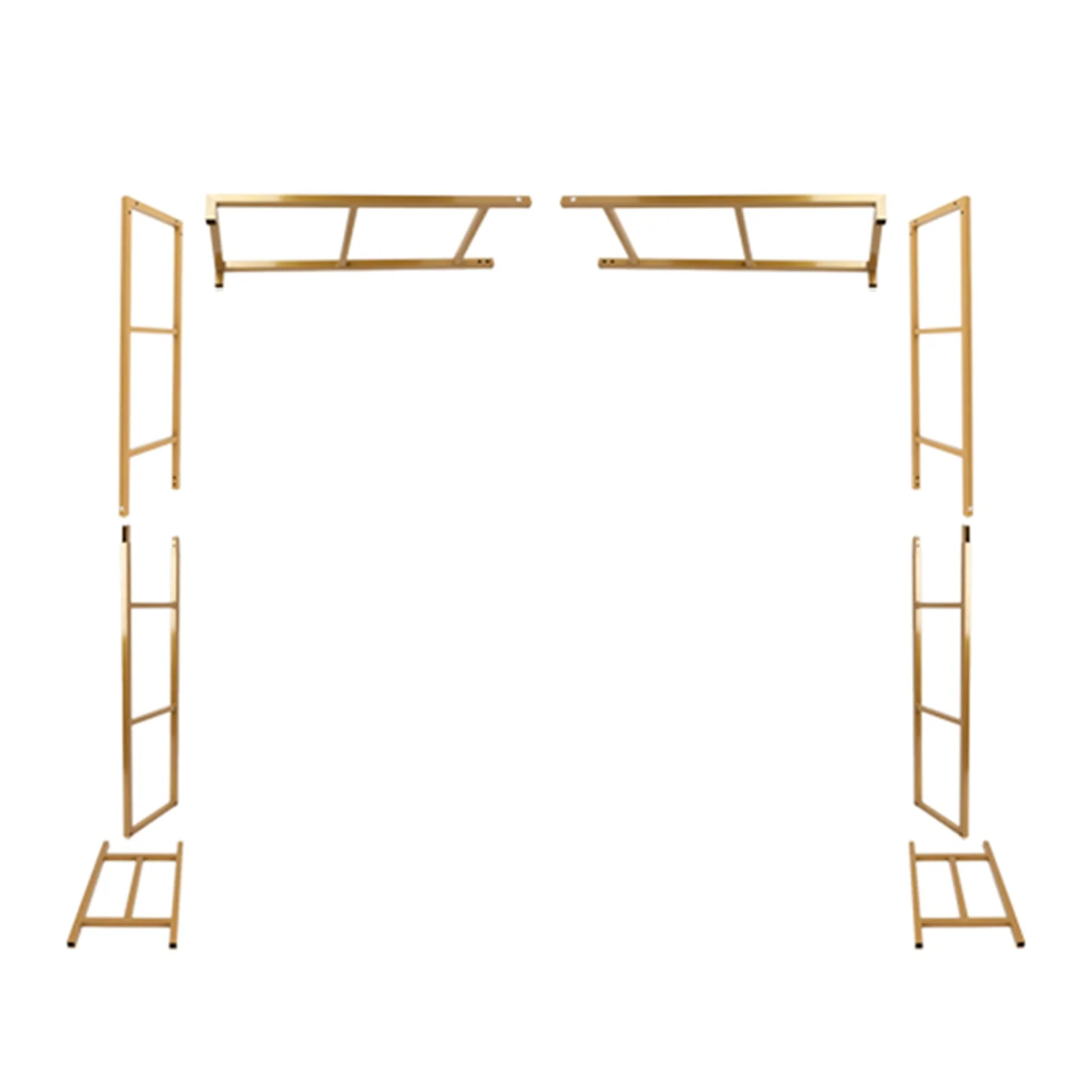 Gold Square Arbor - Freestanding 6' High Over the Table Stand, Backdrop Stand with Double Frame for Floral Balloon Décor - 6ftx6ft - Image 7