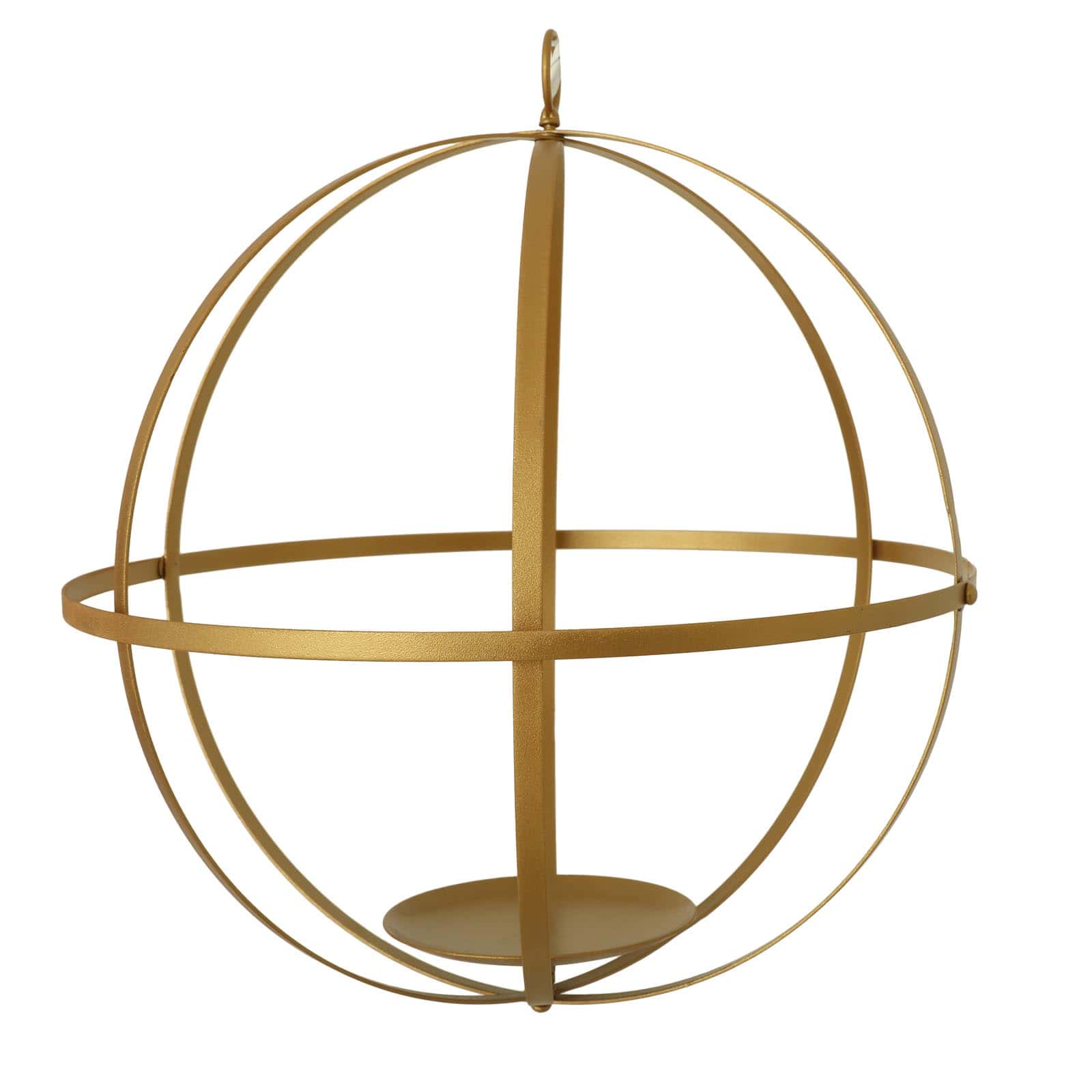 Gold Wrought Iron Candle Holder Centerpiece 18" Open Frame Hanging Sphere - Wedding Decorative Ball - Image 7