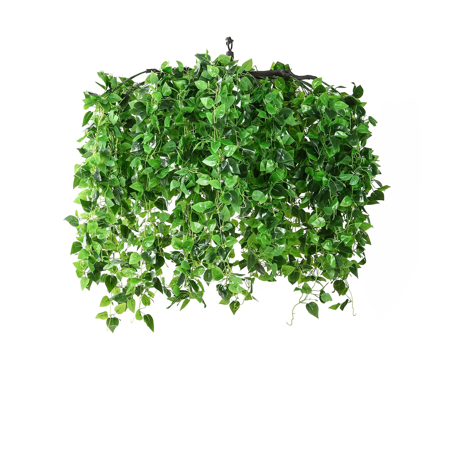Green Artificial Ivy Leaves Hanging Flower Chandelier, Round Draping Eucalyptus Garland Vines Canopy with Interchangeable Branches - 46" - Image 7