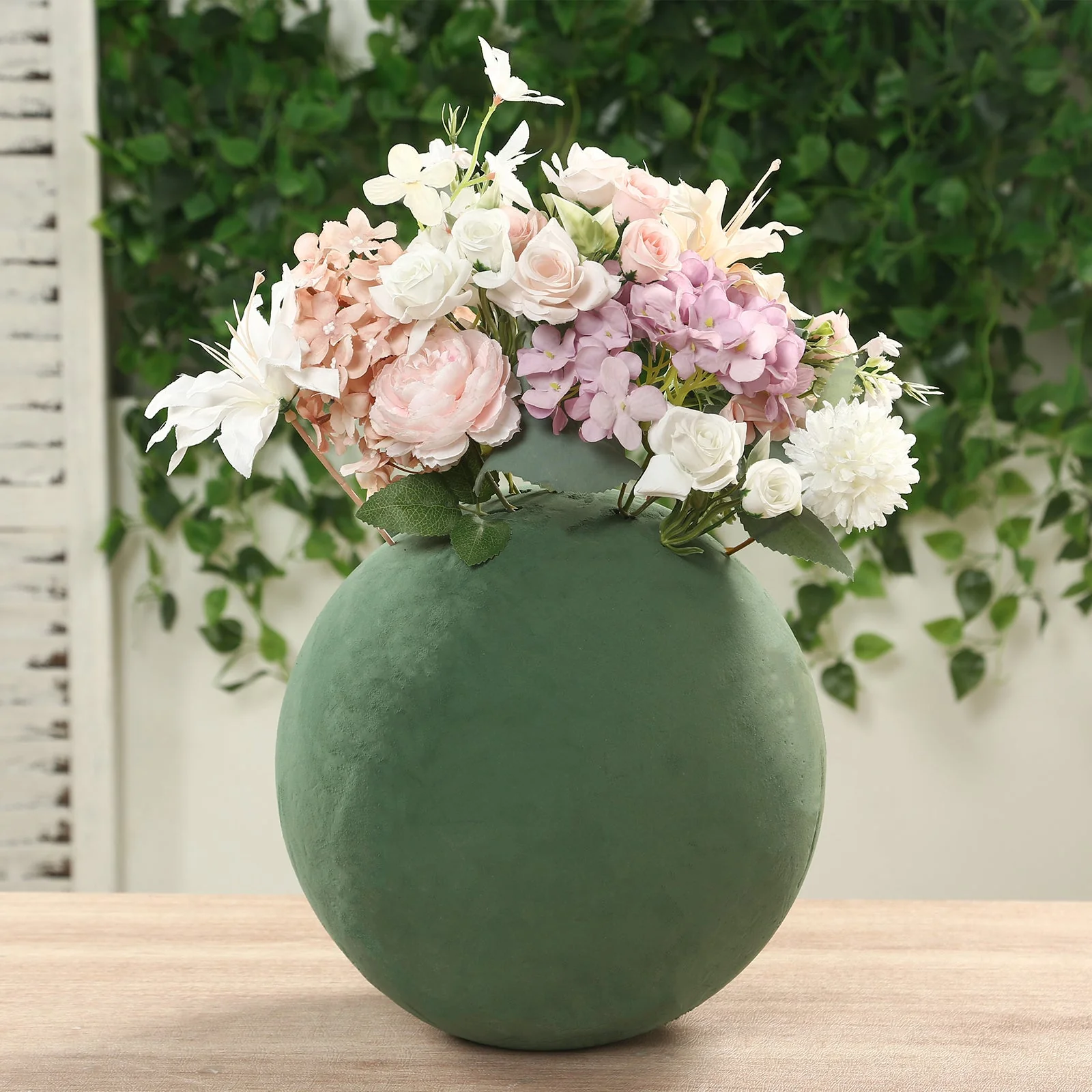 Green DIY Flower Arrangements Craft Foam Ball, Smooth Floral Foam Ball 12" - Image 8