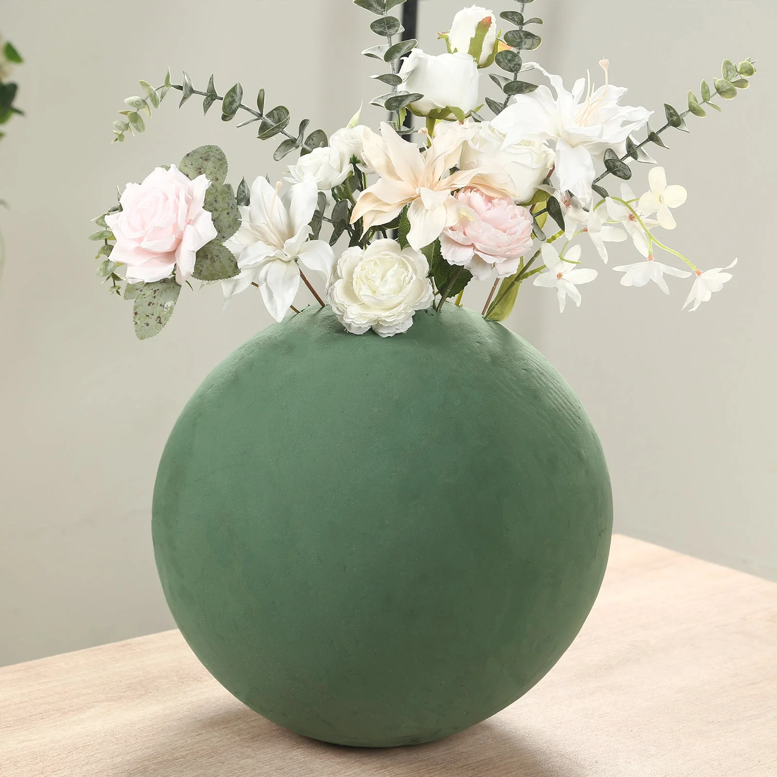 Green DIY Flower Arrangements Craft Foam Ball, Smooth Floral Foam Ball 14" - Image 2