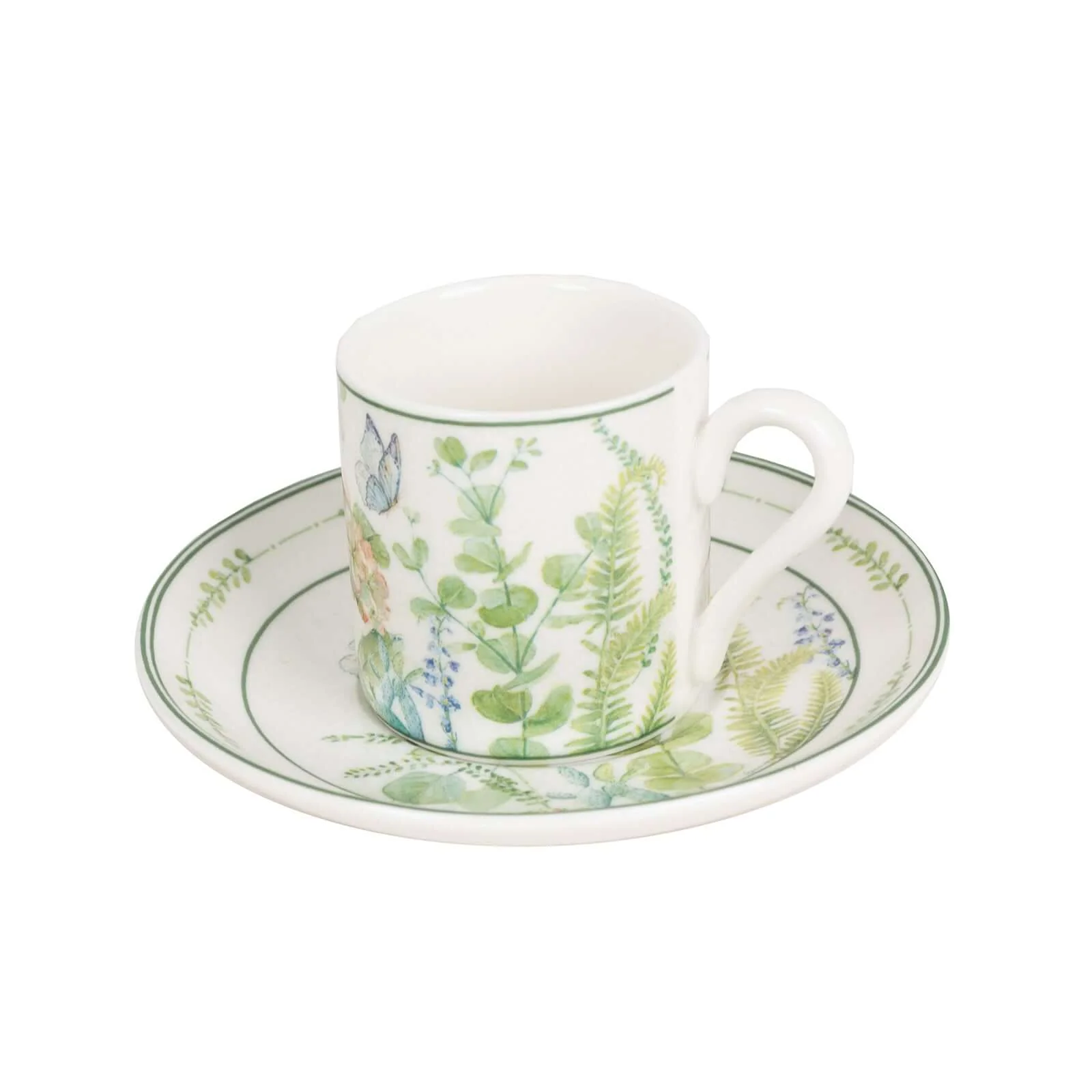 Greenery Theme Bridal Shower Gift Set, Set of 2 Porcelain Espresso Cups and Saucers with Matching Gift Box - Image 7