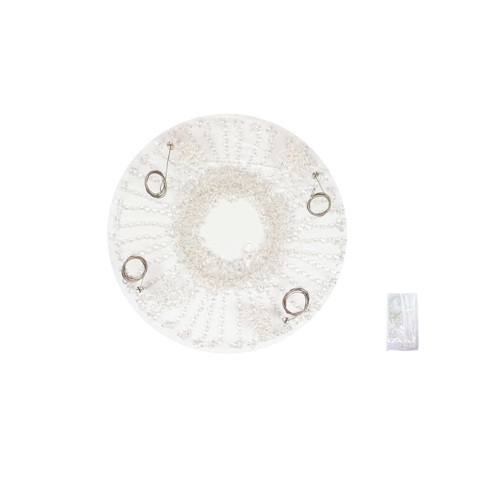 Acrylic Hanging Chandelier Cake Stand 25" Round with Crystal Drapes - Suspended Wedding Cake Swing with 5ft Steel Wire Chains - Image 7