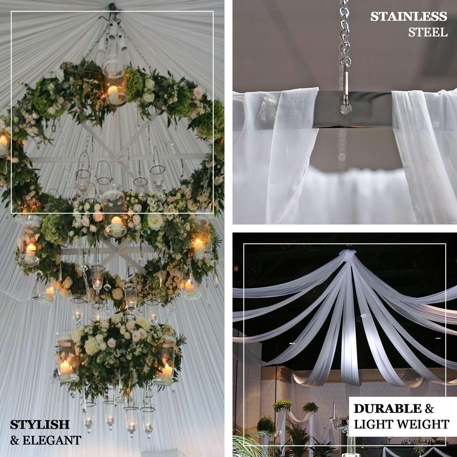Hanging Hoop Ring Drapery Hardware For 12-Panel Ceiling Draping and FREE Tool Kit - 30" - Image 4