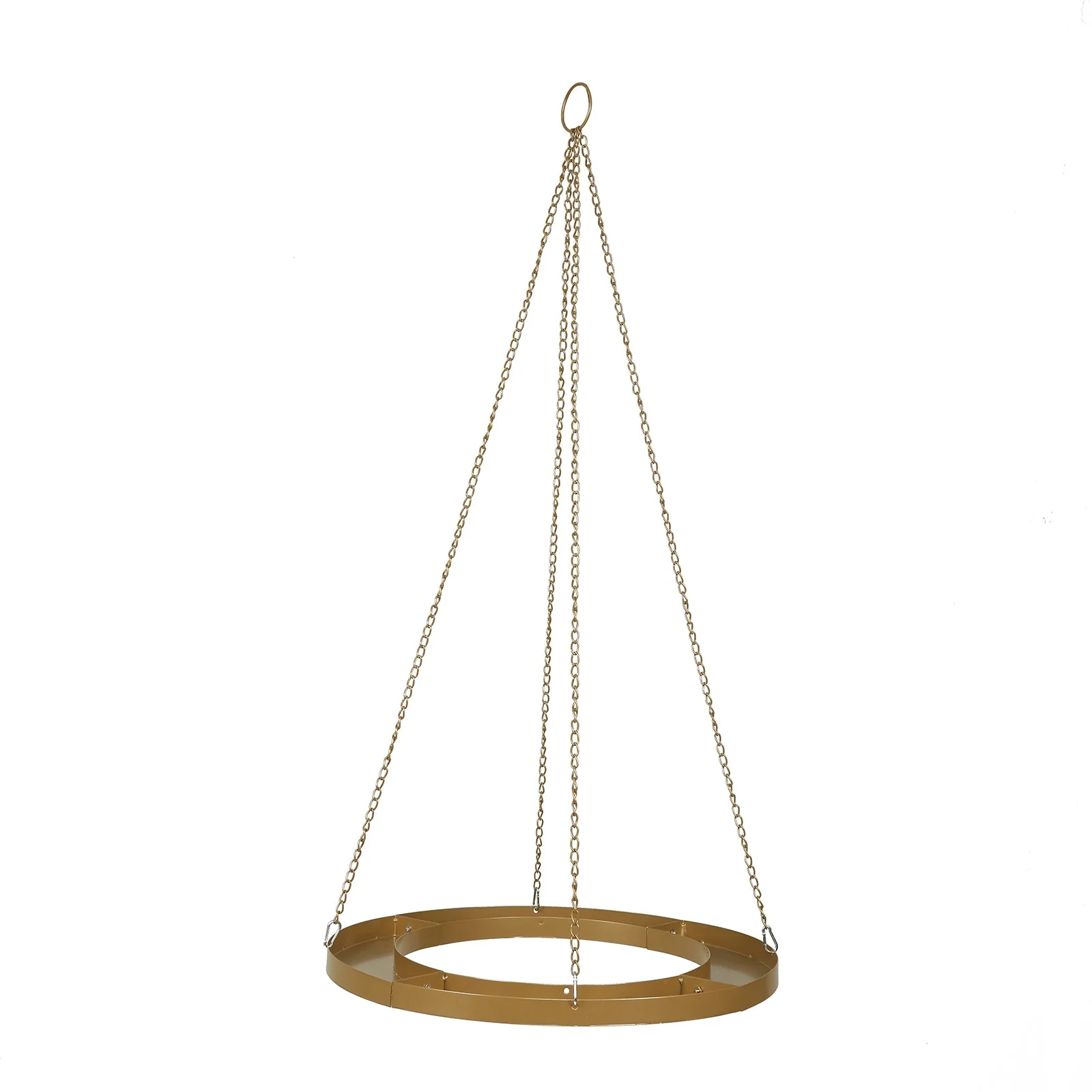 Hanging Metal Floral Chandelier Frame in Gold - Circular Lighting, Candle and Floral Display Base - 24" Round - Image 6