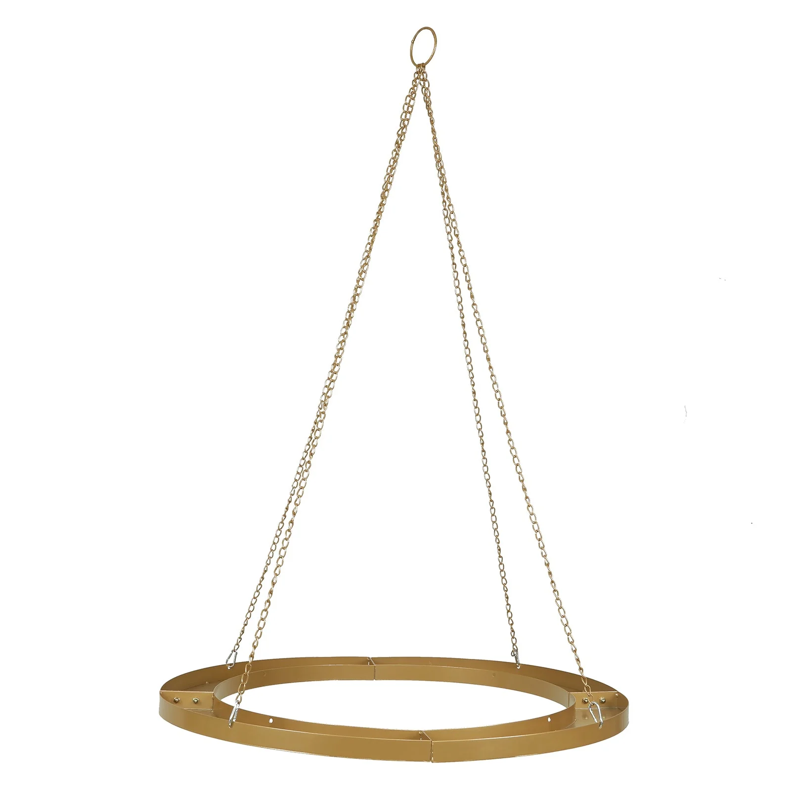 Hanging Metal Floral Chandelier Frame in Gold - Circular Lighting, Candle and Floral Display Base - 32" Round - Image 7