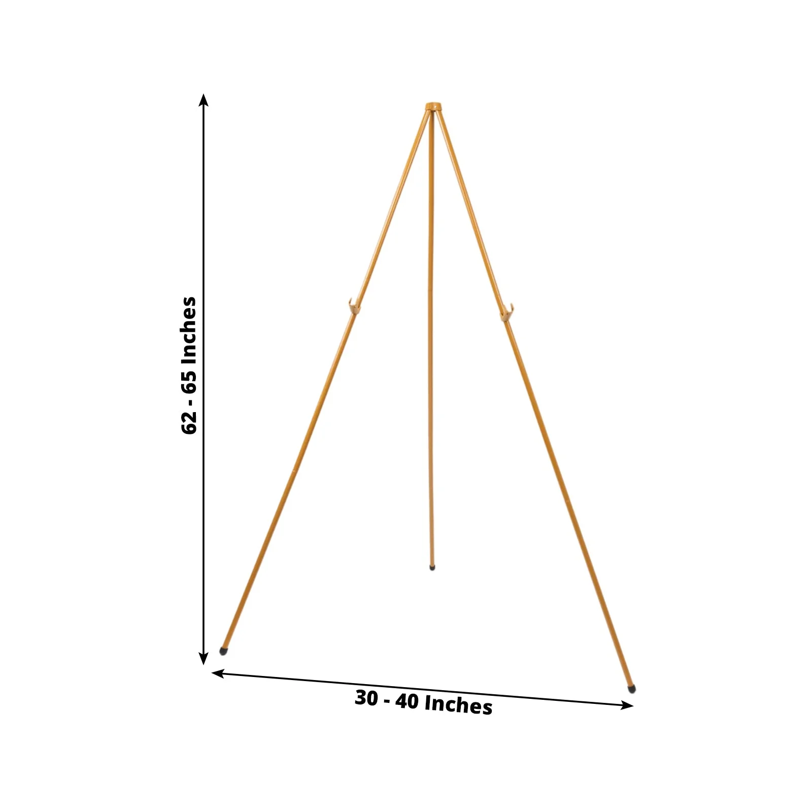 Heavy Duty Portable Gold Metal Easel Stand - 65" Adjustable Tripod, Collapsible for Art, Signs, and Display - Image 2