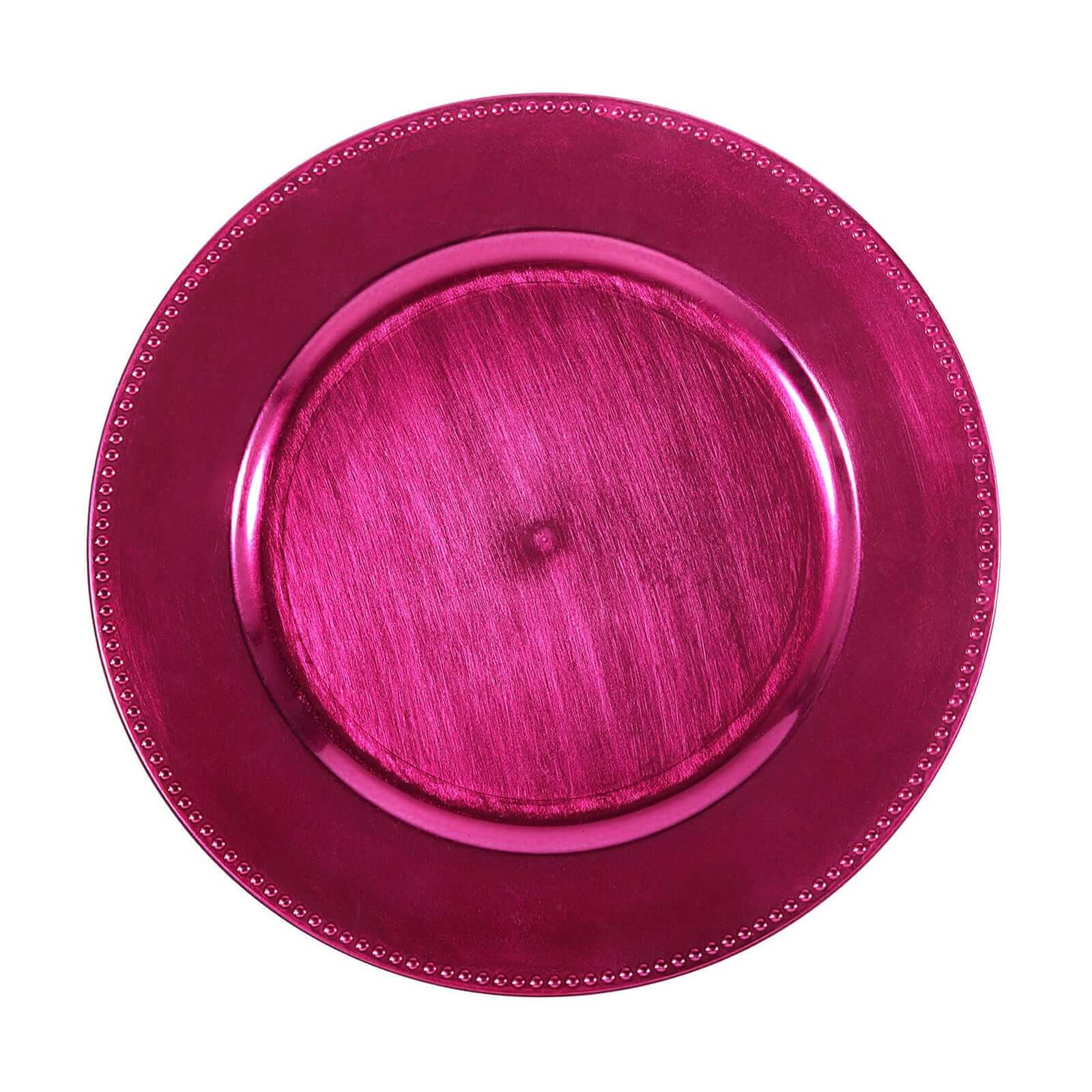 6-Pack Acrylic Charger Plates 13" Round Hot Pink Beaded Rim - Dinner Charger Tabletop Decor - Image 7