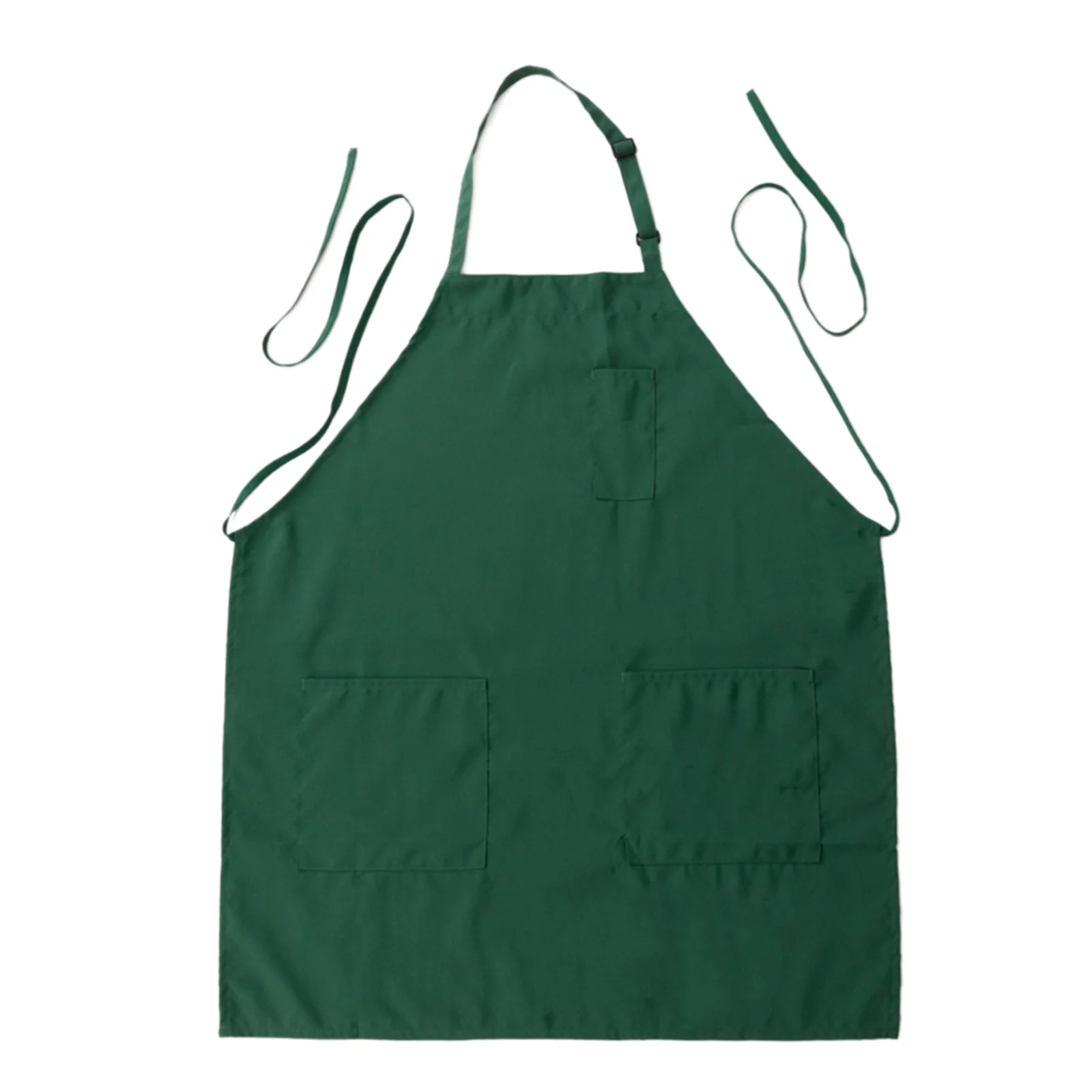 Hunter Emerald Green Premium Polyester Kitchen Chef Apron with Adjustable Neck and Long Ties, Waterdrop Resistant 2 Pockets Unisex Cooking Bib Apron - Image 7