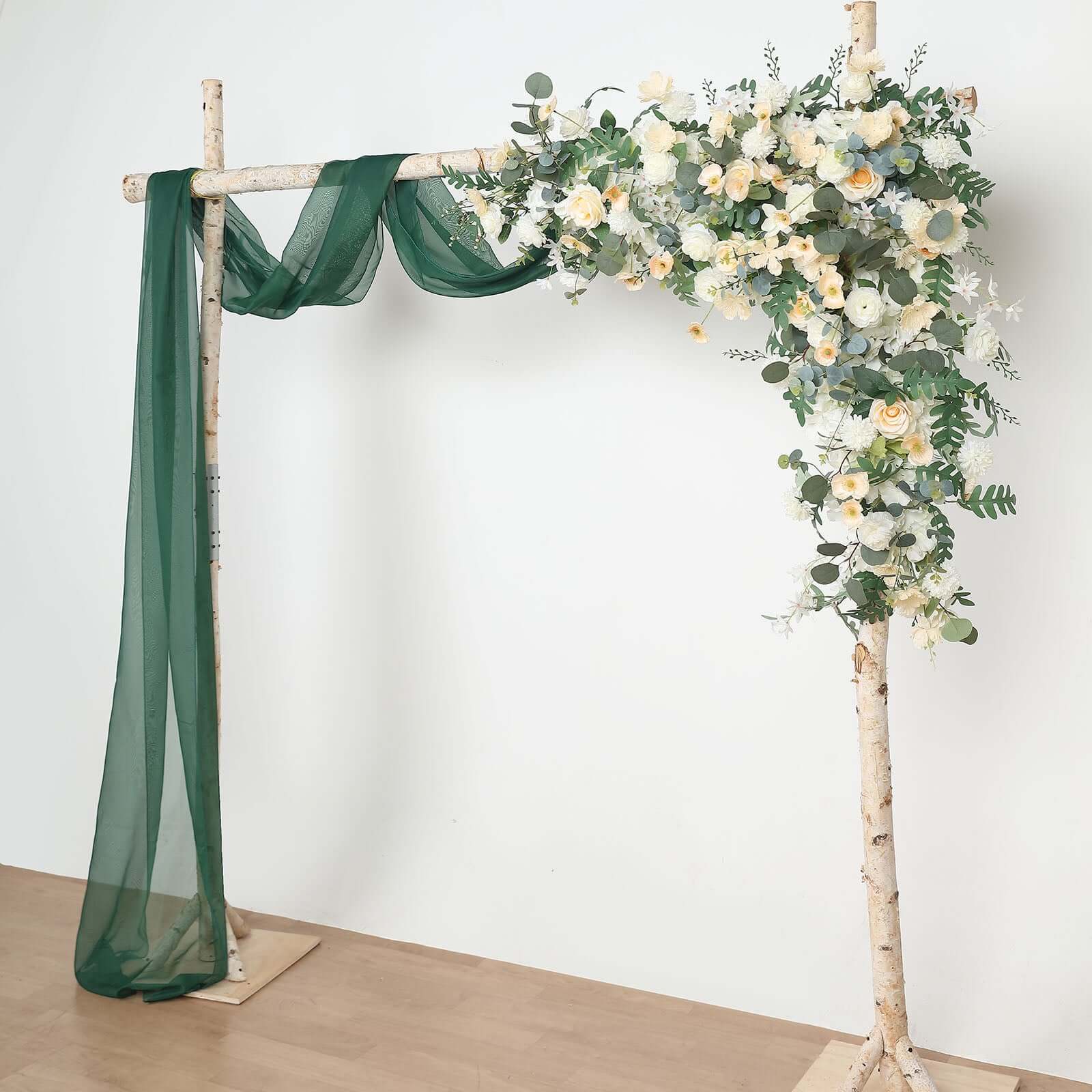 Hunter Emerald Green Sheer Organza Wedding Arch Draping Fabric, Long Curtain Backdrop Window Scarf Valance 18ft - Image 8