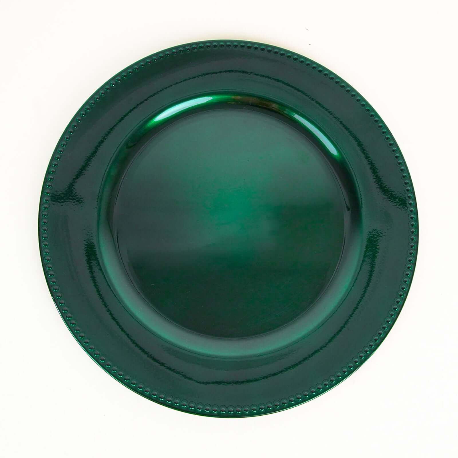 6-Pack Acrylic Charger Plates 13" Round Hunter Emerald Green Beaded Rim - Dinner Charger Tabletop Decor - Image 6
