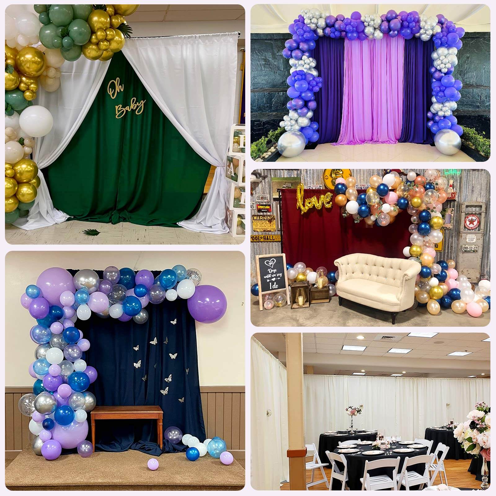 Hunter Emerald Green Scuba Polyester Backdrop Drape Curtain, Durable Flame Resistant Event Divider Panel Wrinkle Free With Rod Pockets - 5ftx14ft - Image 11