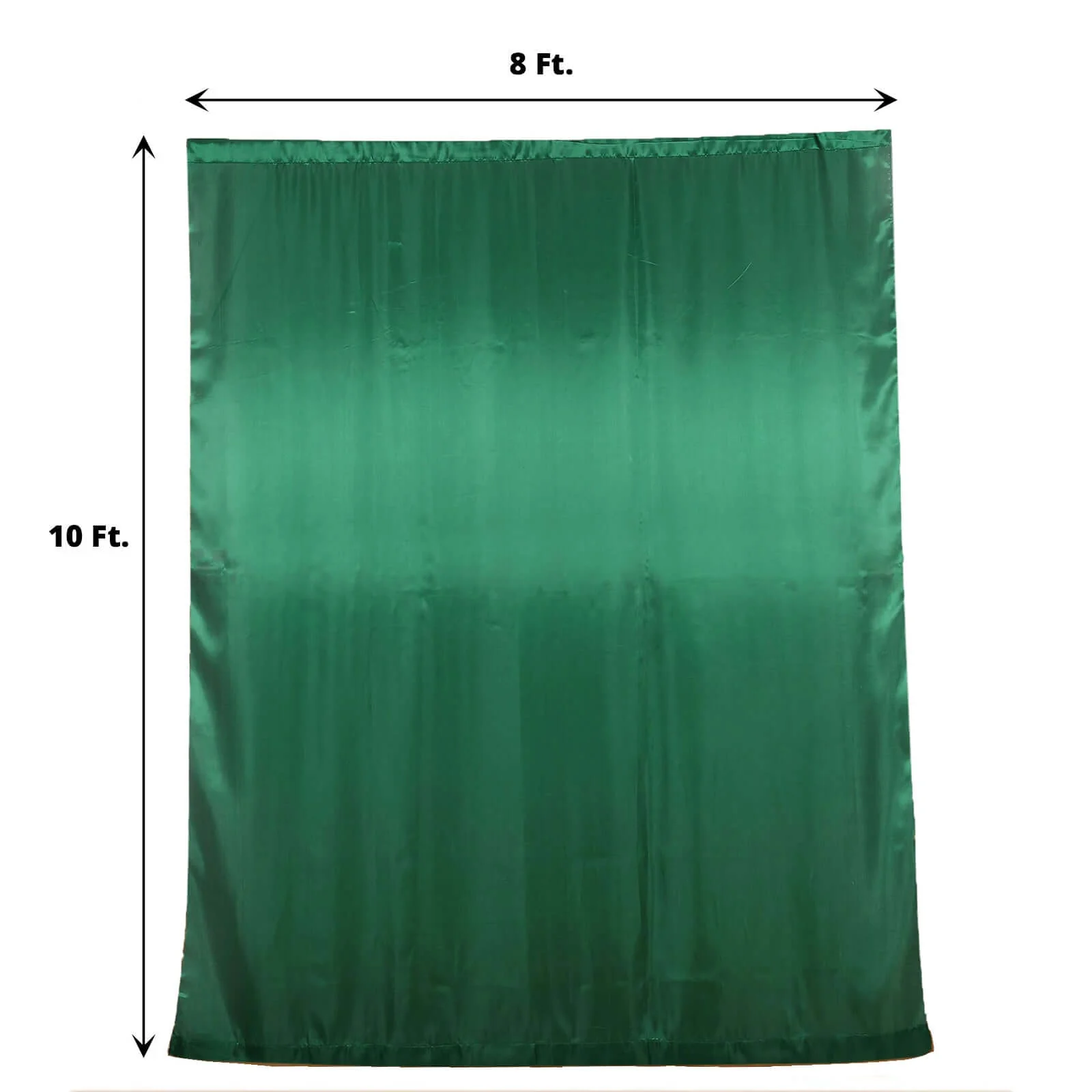 Hunter Emerald Green Satin Backdrop Drape Curtain, Photo Booth Event Divider Panel - 8ftx10ft - Image 3