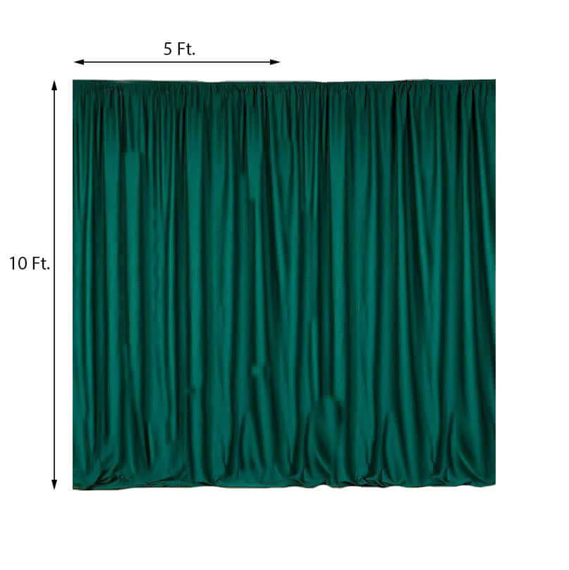 2 Pack 5ftx10ft Hunter Emerald Green Scuba Polyester Backdrop Drape Curtains, Durable Flame Resistant Event Divider Panels Wrinkle Free With Rod Pockets - Image 2
