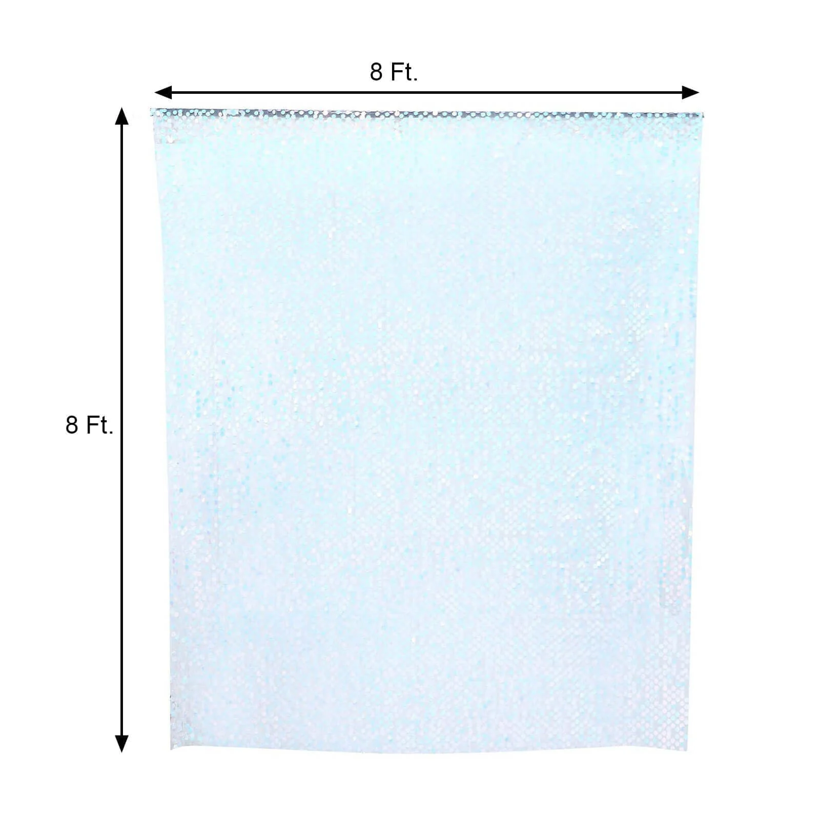 Iridescent Blue Big Payette Sequin Backdrop Drape Curtain, Photo Booth Event Divider Panel - 8ftx8ft - Image 3