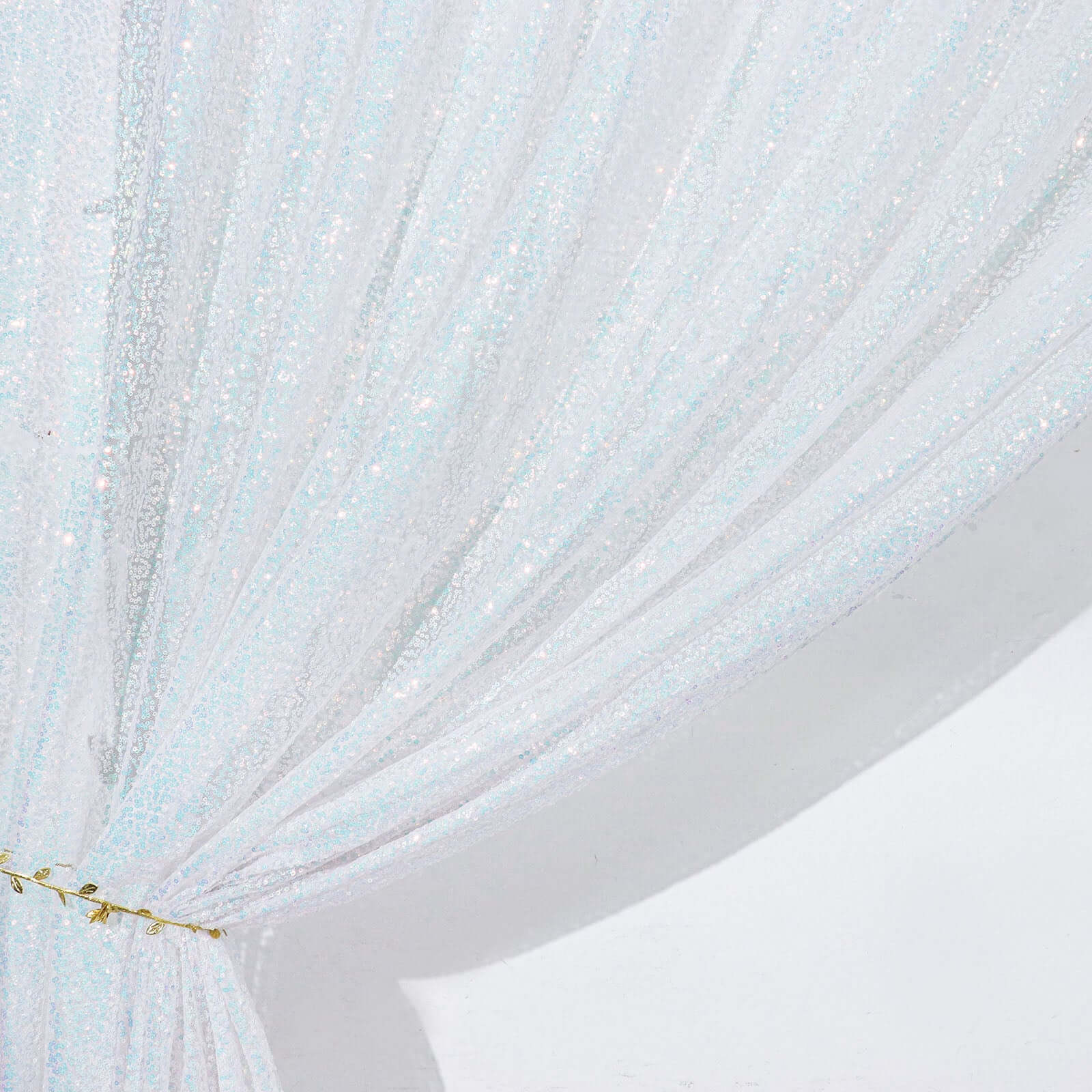 Iridescent Blue Sequin Backdrop Drape Curtain, Photo Booth Event Divider Panel - 8ftx8ft - Image 7