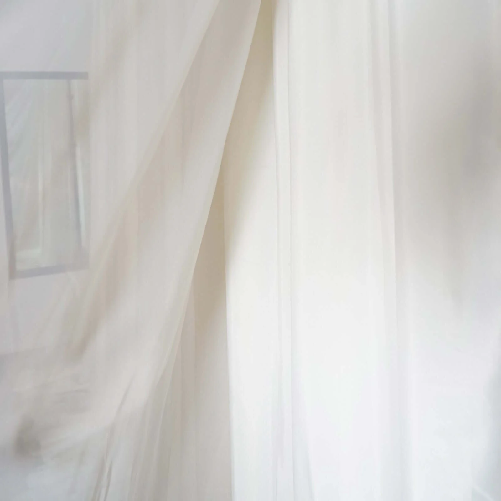 Ivory Chiffon Polyester Backdrop Drape Curtain, Dual Layer Event Divider Panel with Rod Pockets - 20ftx10ft - Image 6