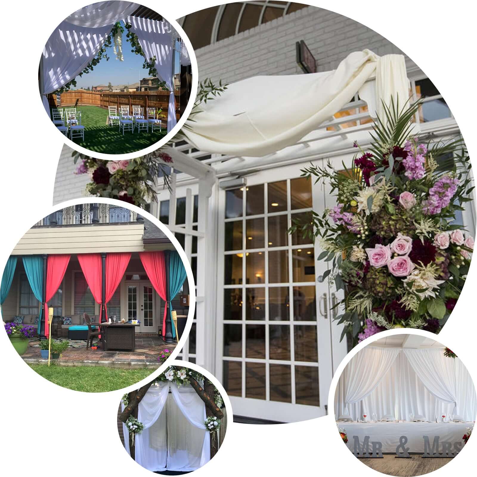 2 Pack 5ftx10ft Ivory Scuba Polyester Backdrop Drape Curtains, Durable Flame Resistant Event Divider Panels Wrinkle Free With Rod Pockets - Image 4