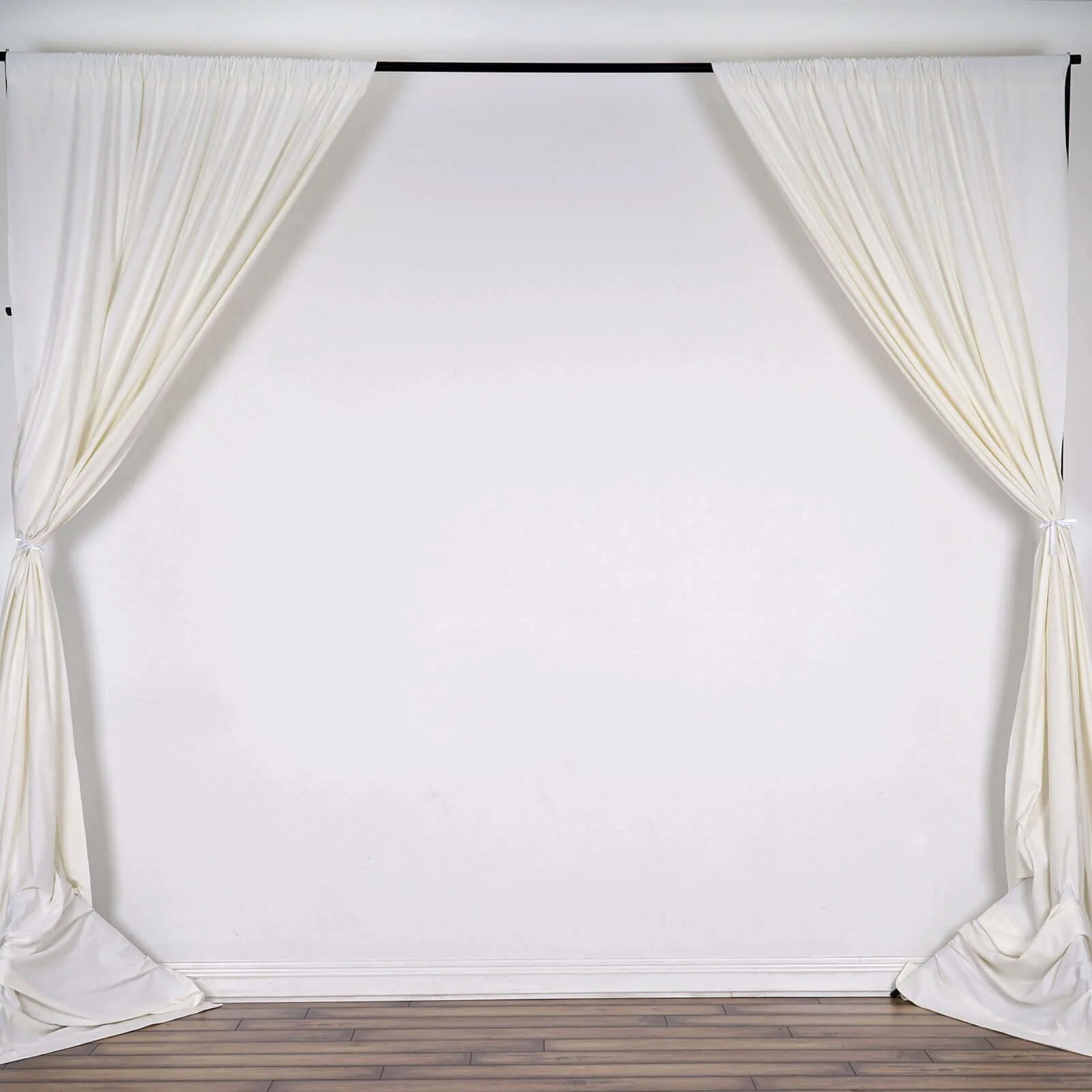2 Pack 5ftx10ft Ivory Scuba Polyester Backdrop Drape Curtains, Durable Flame Resistant Event Divider Panels Wrinkle Free With Rod Pockets - Image 6