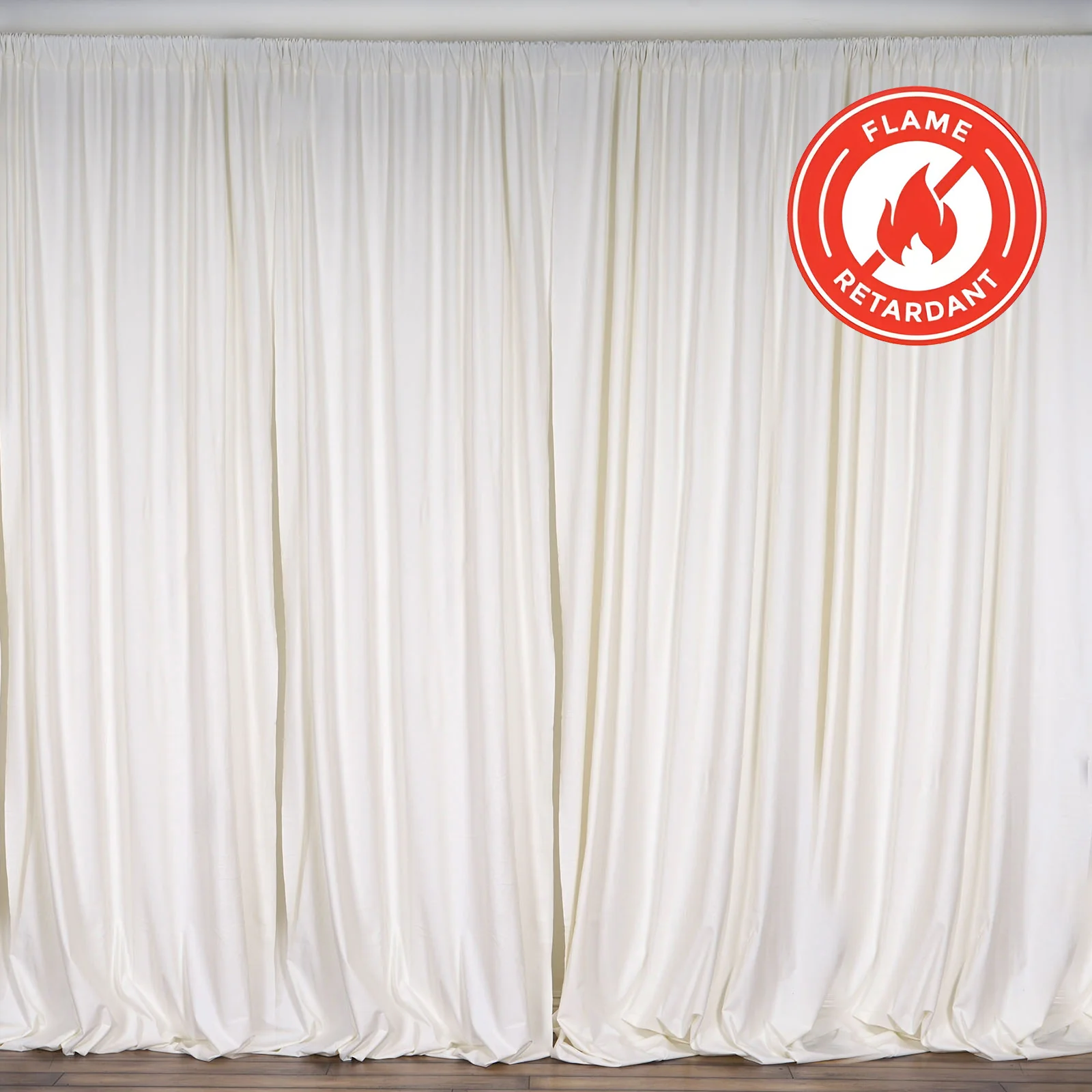 2 Pack 5ftx10ft Ivory Scuba Polyester Backdrop Drape Curtains, Durable Flame Resistant Event Divider Panels Wrinkle Free With Rod Pockets - Image 7