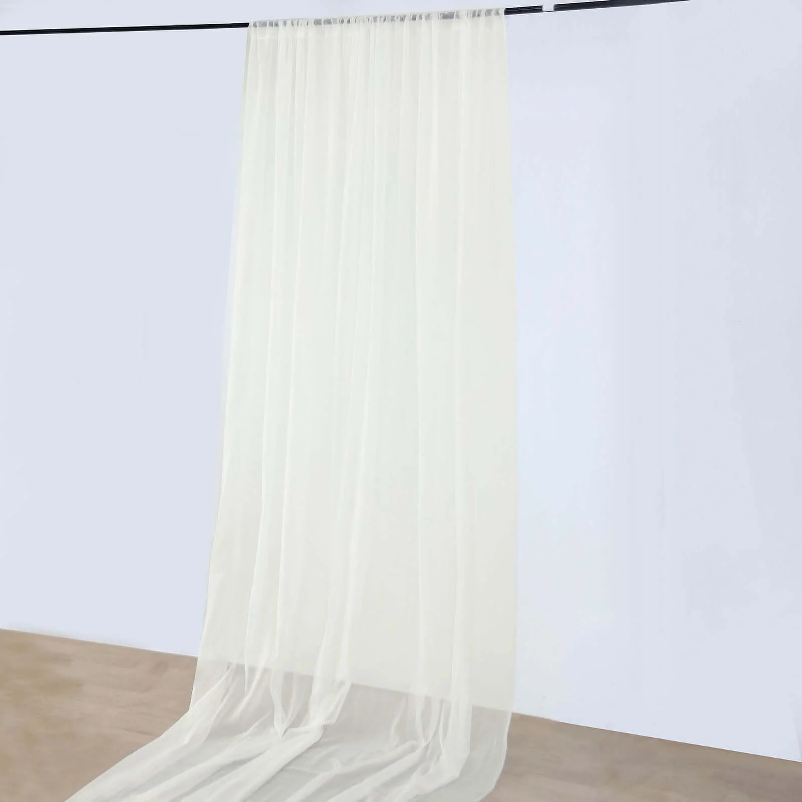 Ivory Sheer Ceiling/Curtain Draping Panels Durable Flame Resistant Fabric 10ftx30ft - Image 8