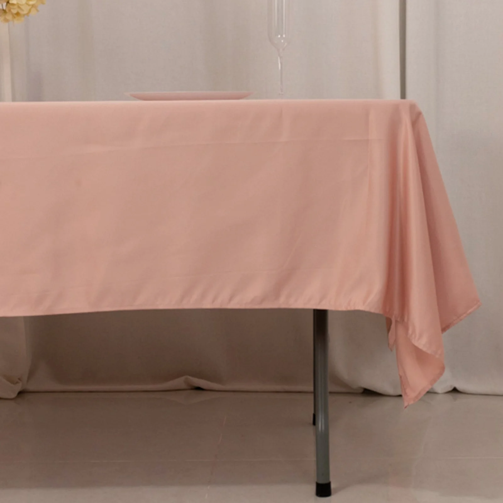 Lamour Satin Rectangle Tablecloth 60"x102" Dusty Rose - Wrinkle Resistant Table Cover - Image 2
