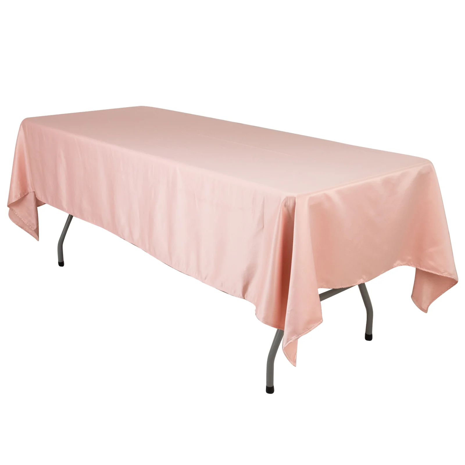 Lamour Satin Rectangle Tablecloth 60"x102" Dusty Rose - Wrinkle Resistant Table Cover - Image 3
