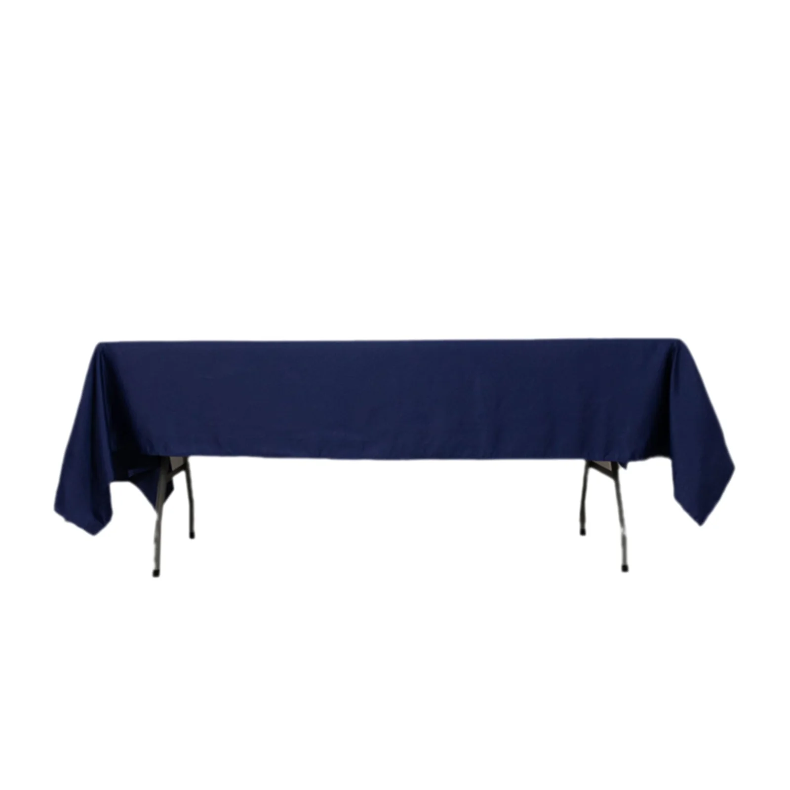 Lamour Satin Rectangle Tablecloth 60"x102" Navy Blue - Wrinkle Resistant Table Cover - Image 7